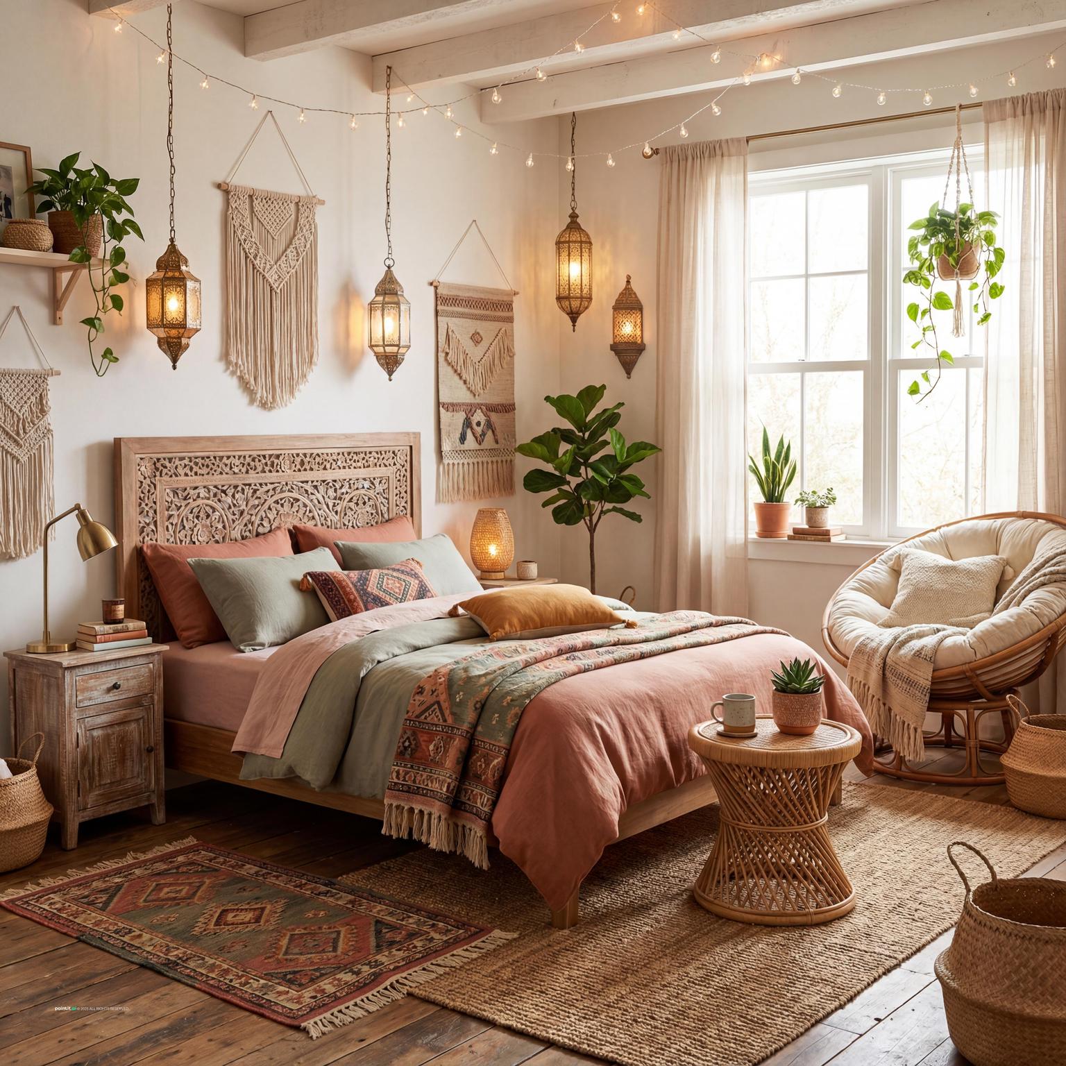 Stunning Bohemian Bedroom for Bohemian Style Interior Design Characteristics