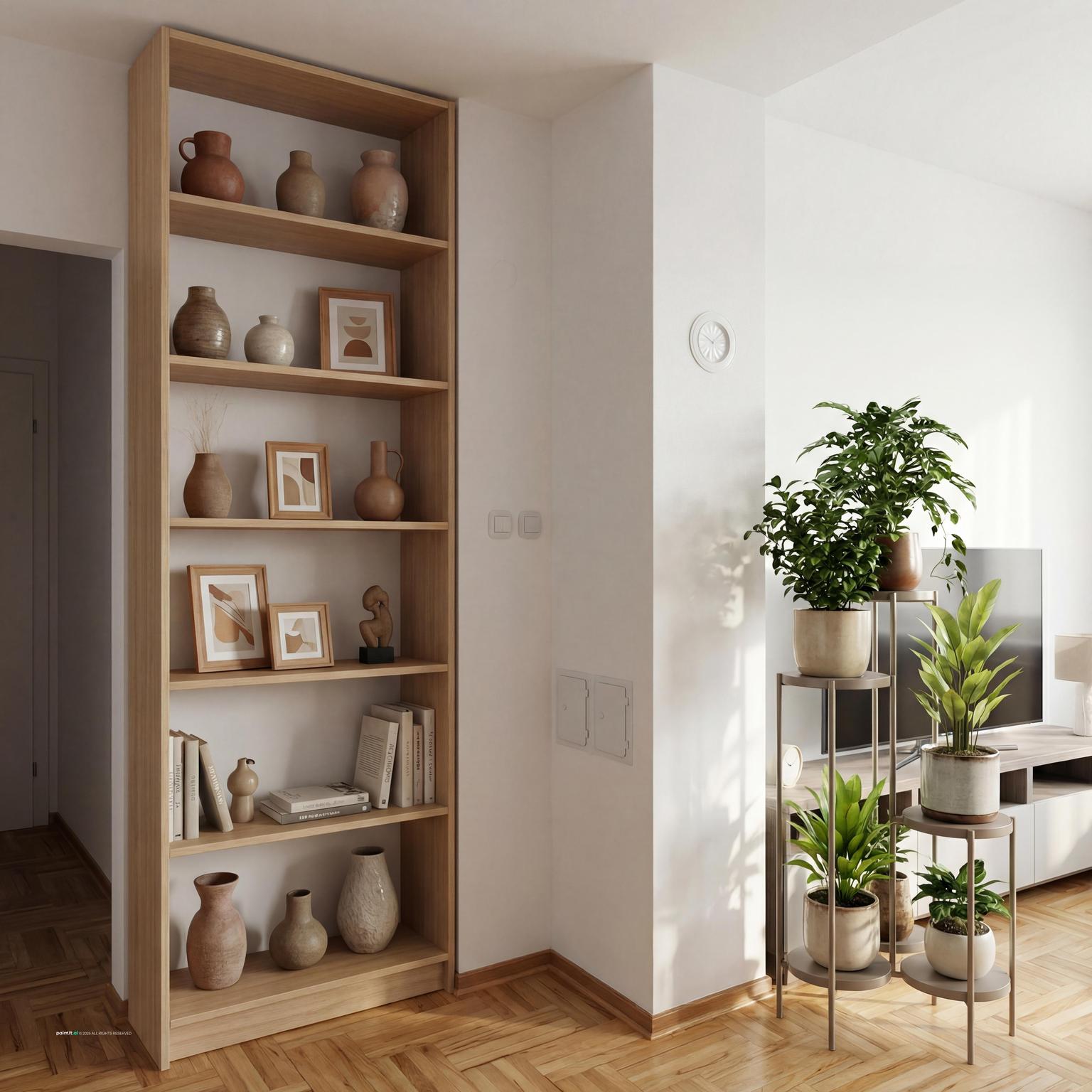 White Living Room with Green Accents - Design Inspiration | Paintit.ai - 30