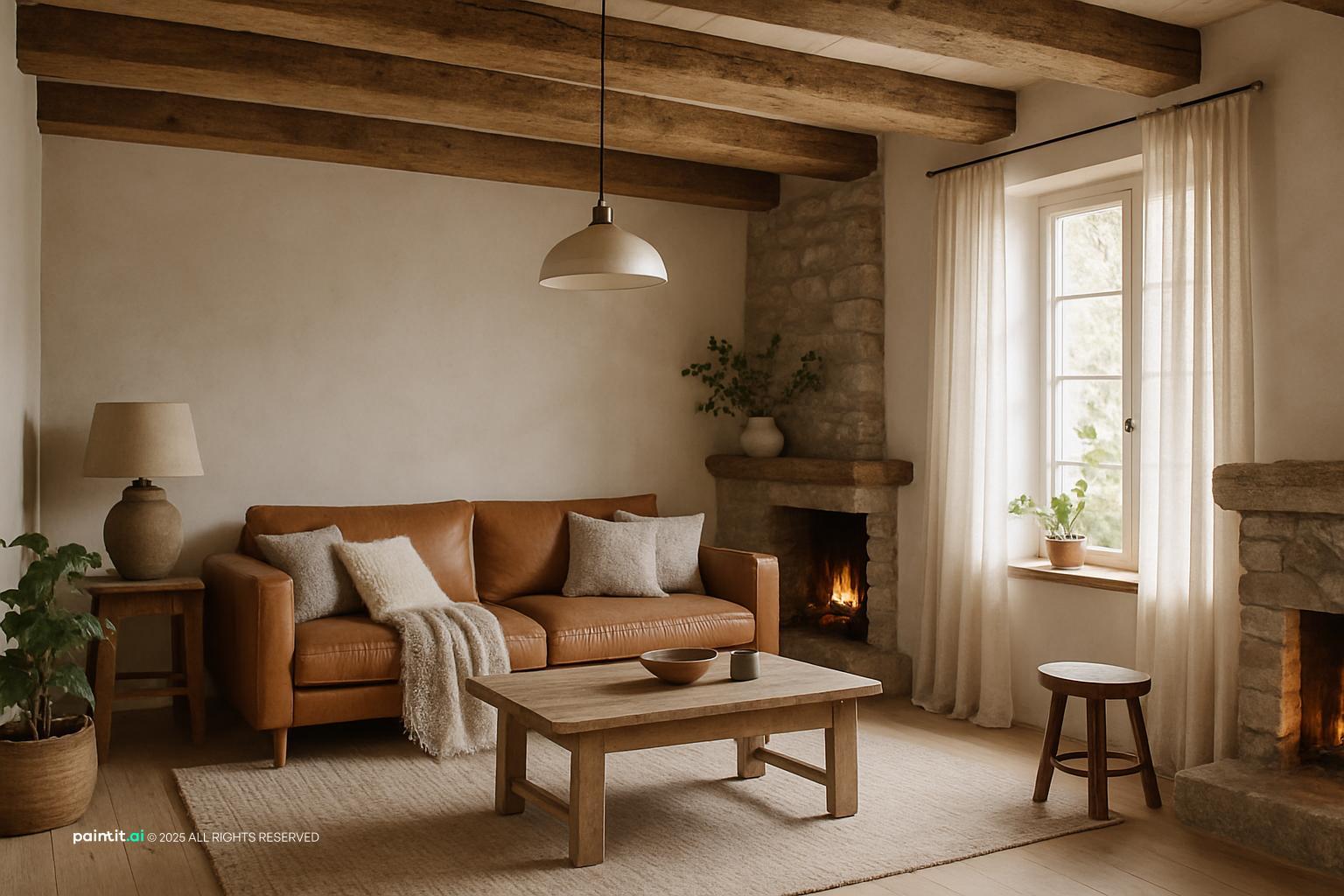 Rustic Scandinavian Living Room - Design Concepts | Paintit.ai - 9