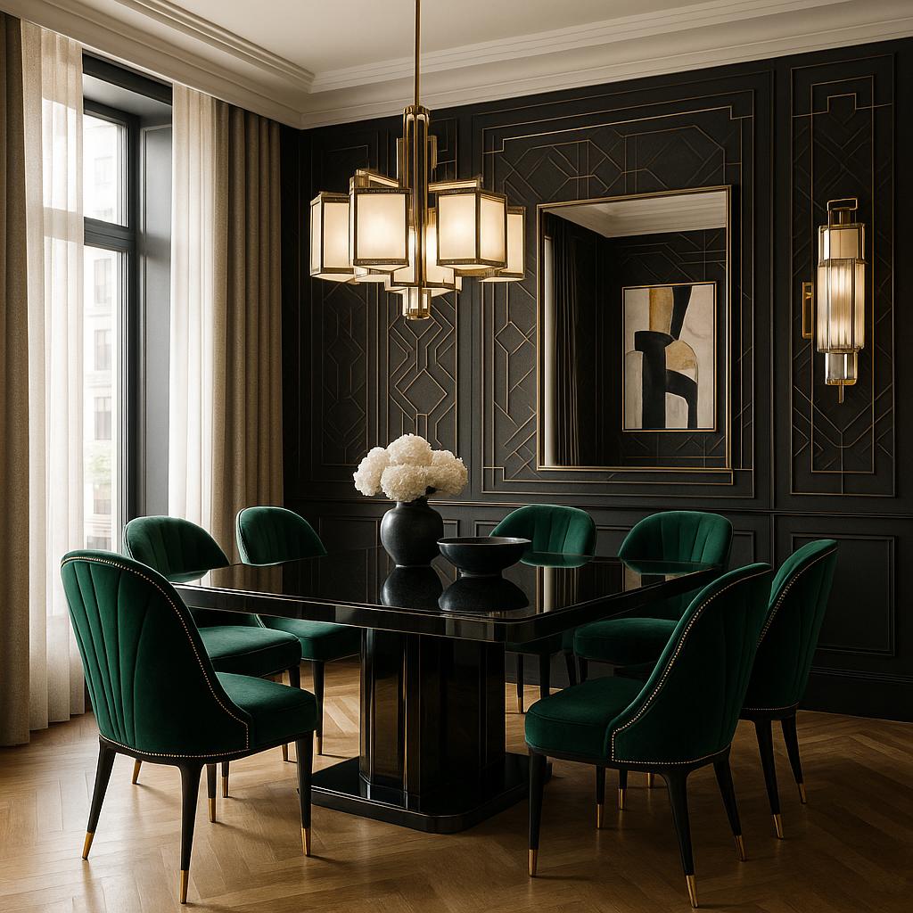Art Deco Dining Room for 1920 Interior Design Style