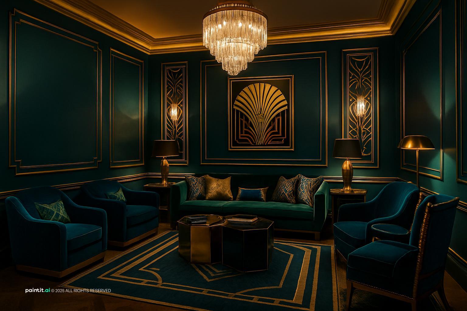 1920s Art Deco Living Room: Interior Design Ideas | Paintit.ai - 14