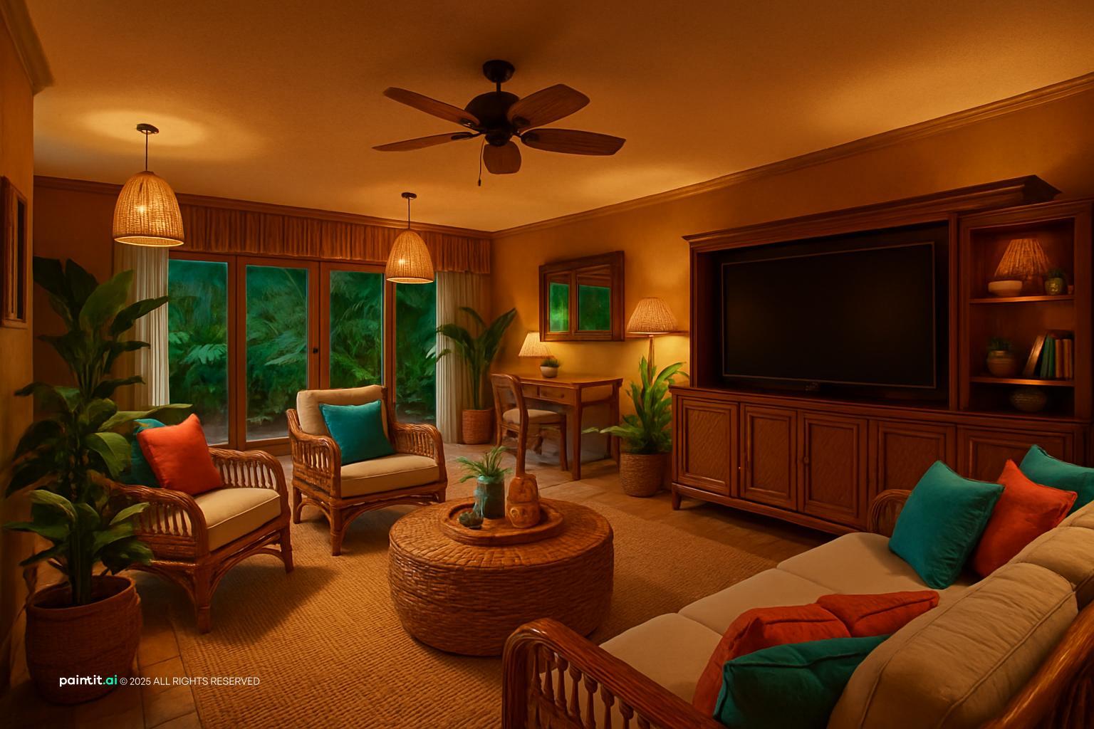 Blue and Green Living Room: Design Ideas | Paintit.ai - 16