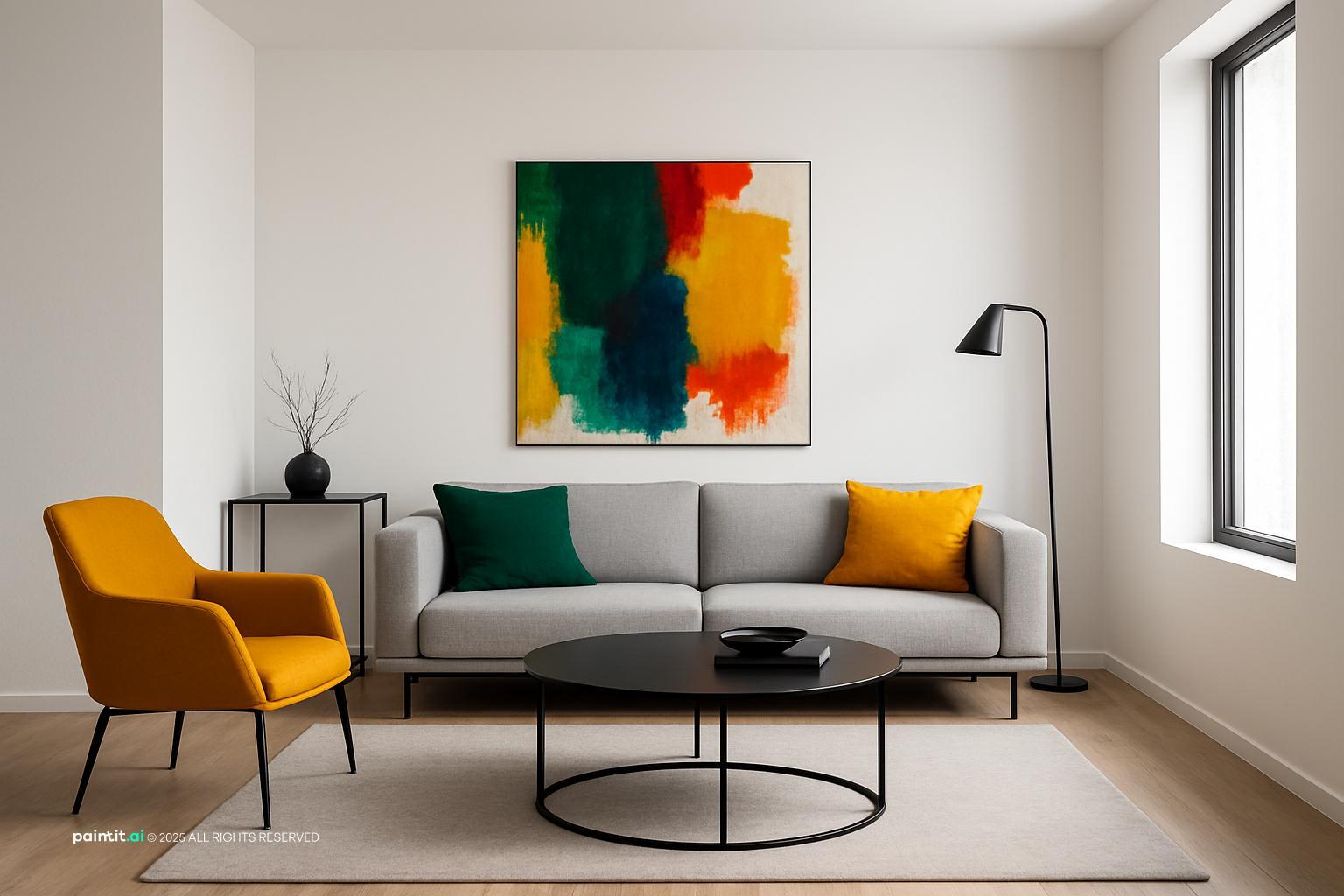 Yellow and White Living Room - Chic Interior Design Guide | Paintit.ai - 14