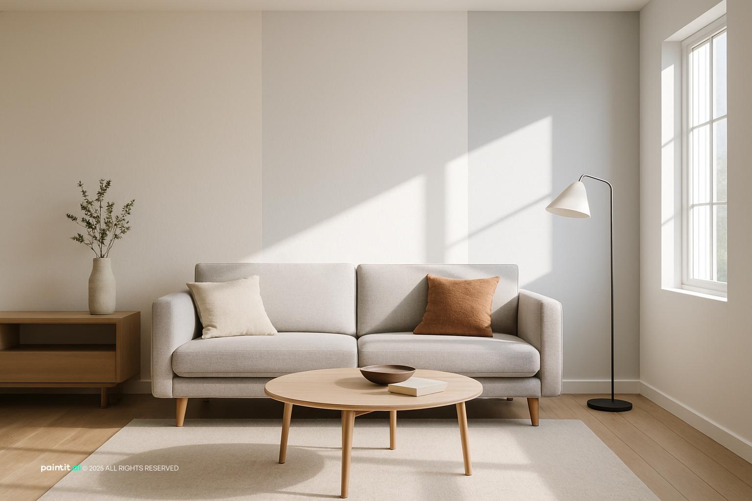 White Living Room with Pops of Color - Decor Inspiration | Paintit.ai - 14