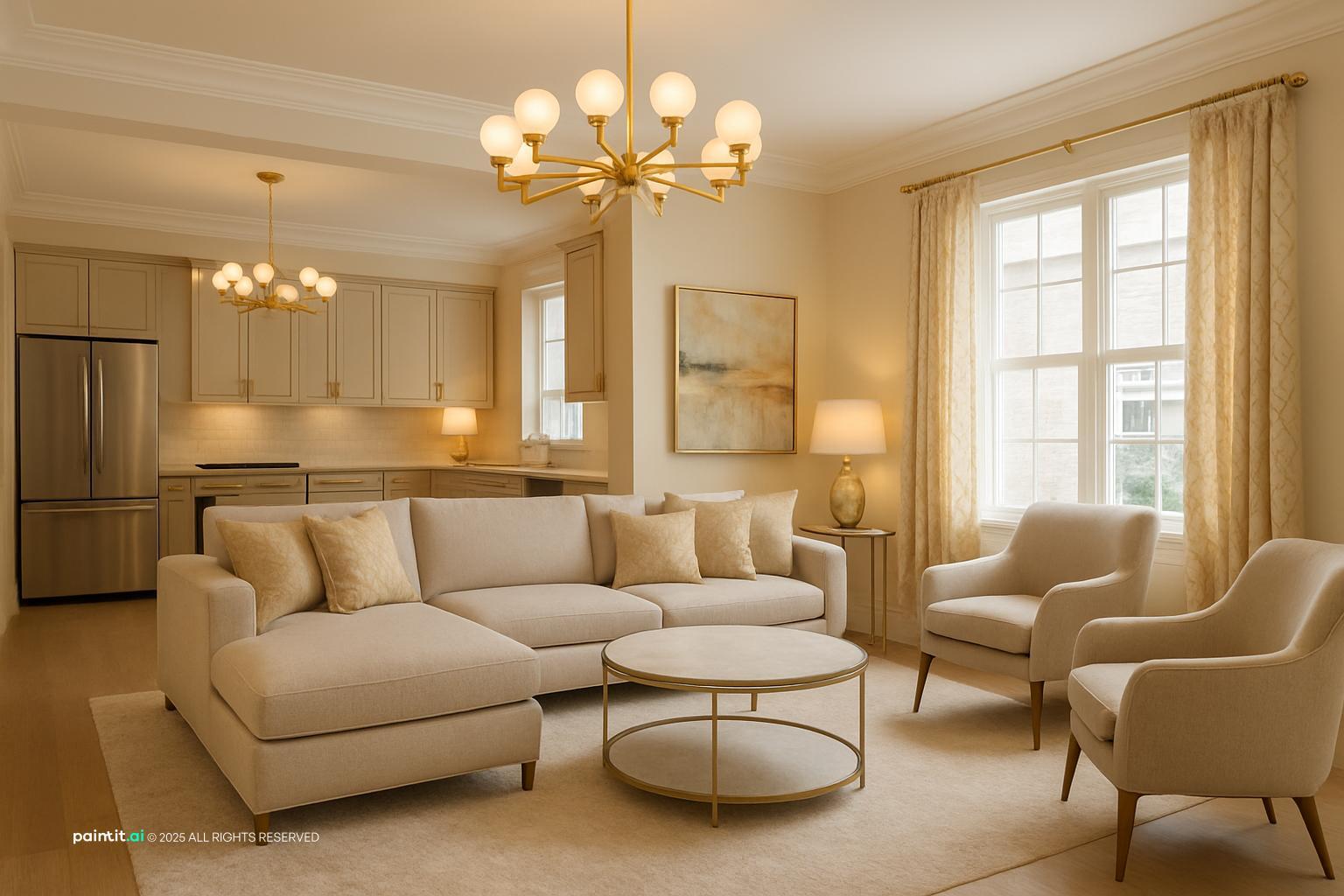 Warm Beige Living Room Ideas - Elegant Design Concepts | Paintit.ai - 20