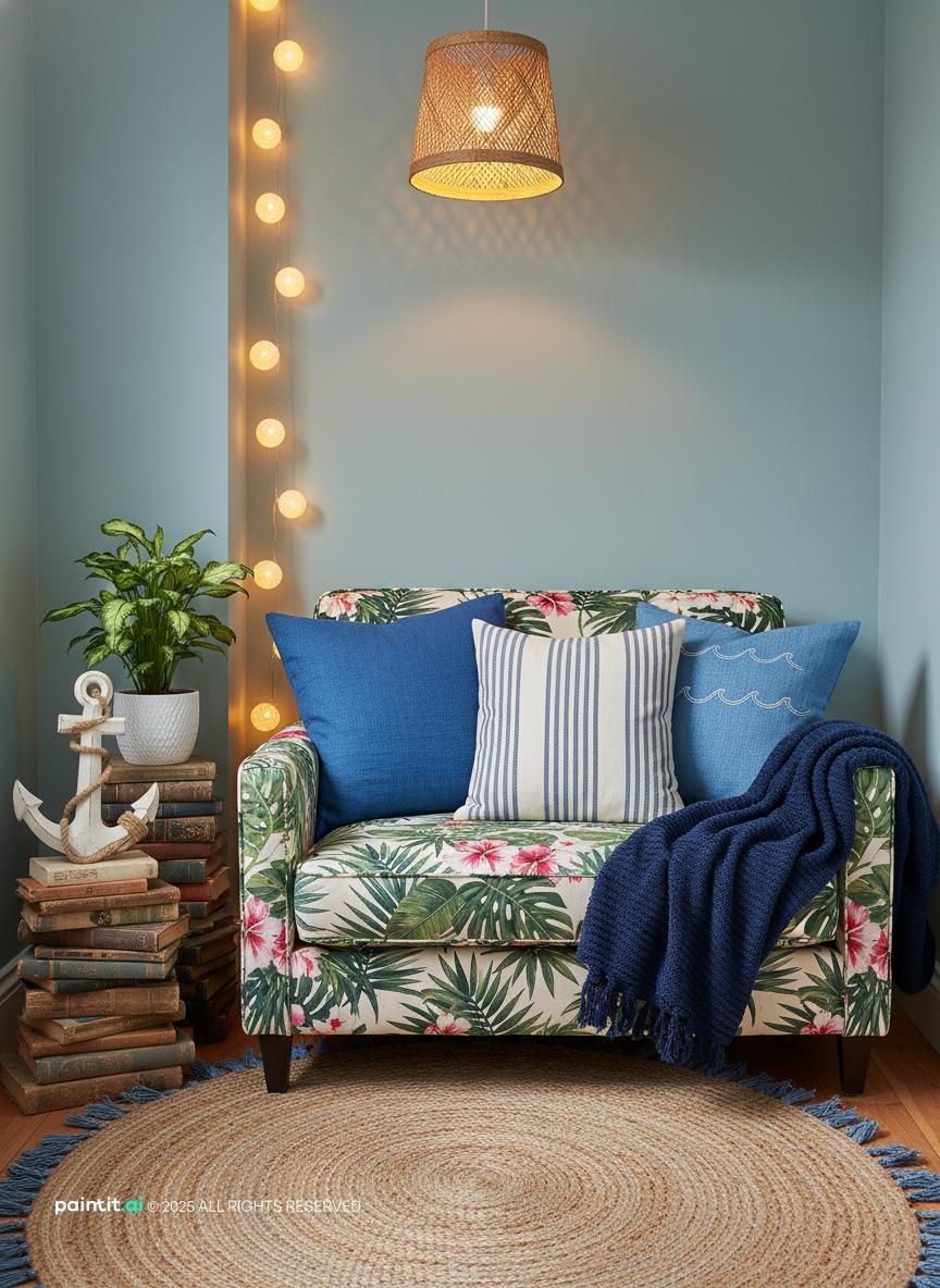Nautical Theme Living Room: Coastal Decor Inspiration | Paintit.ai - 4