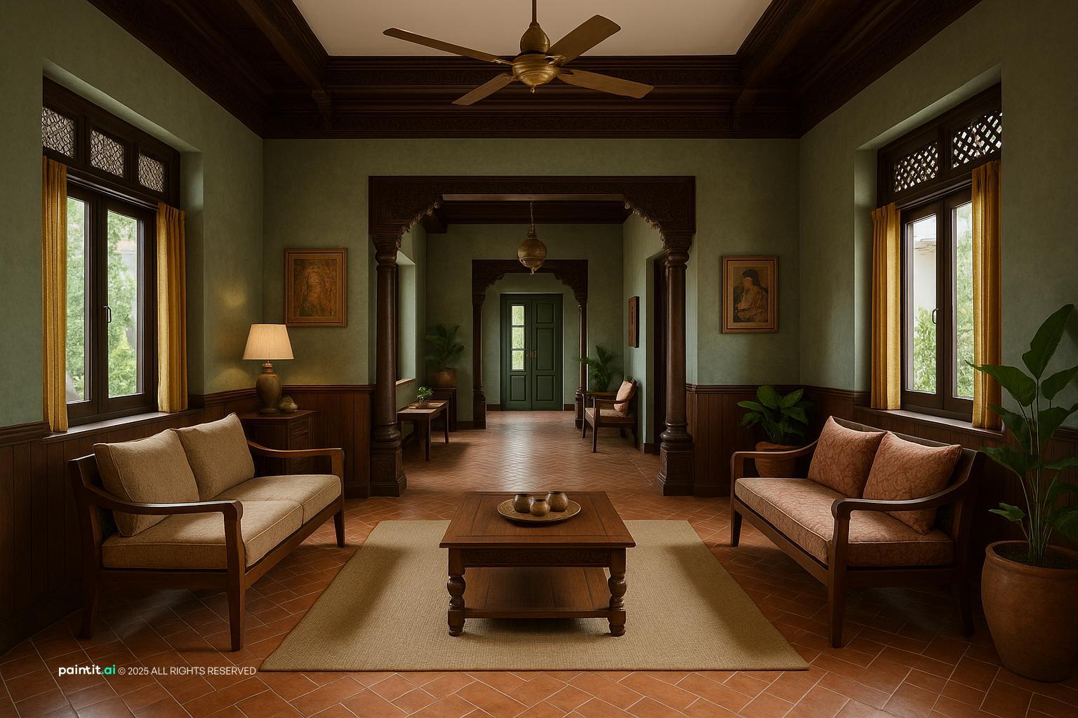 Pooja Room with LED lighting and built in cabinetry
