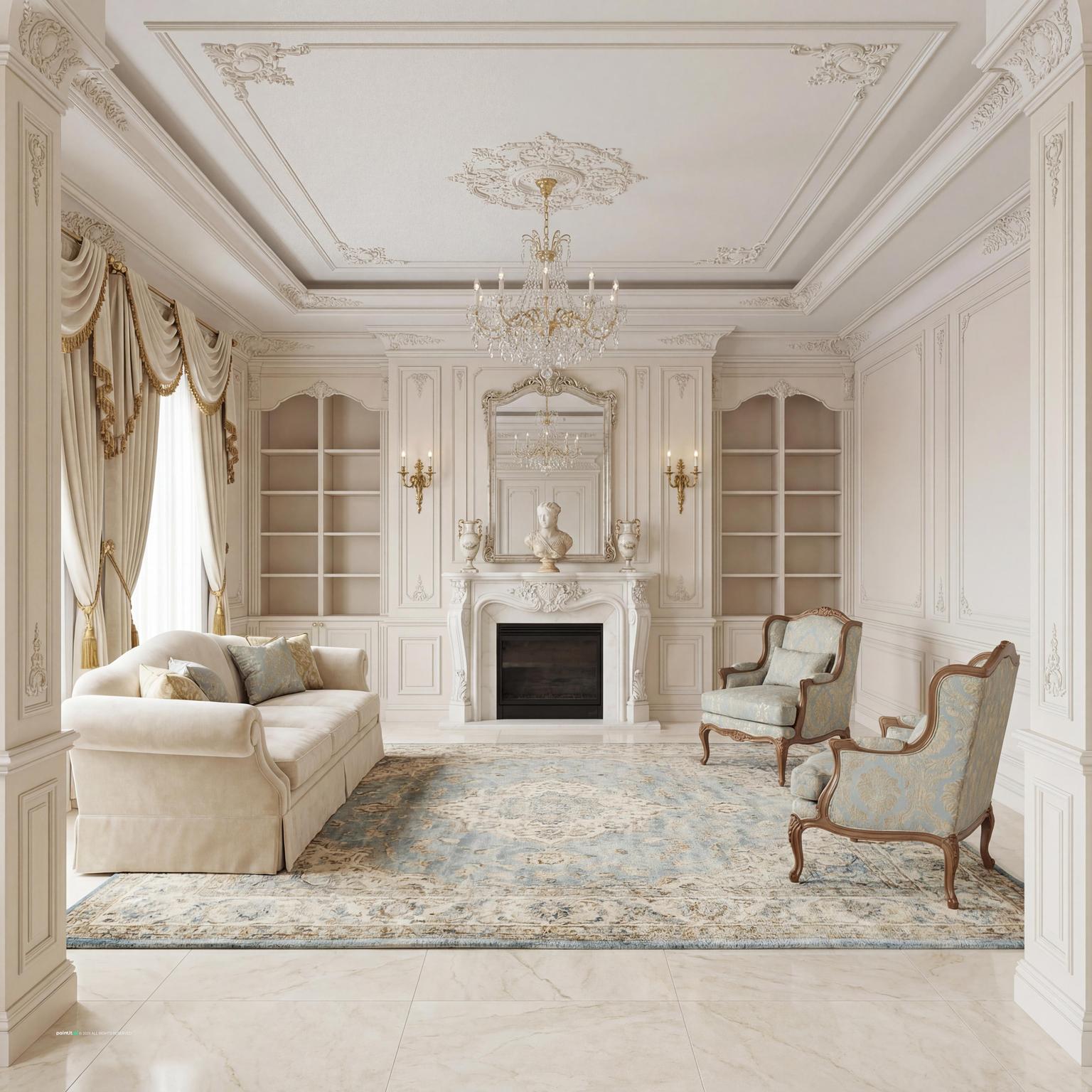 Luxury Neoclassical Living Room - Design Inspiration | Paintit.ai - 26