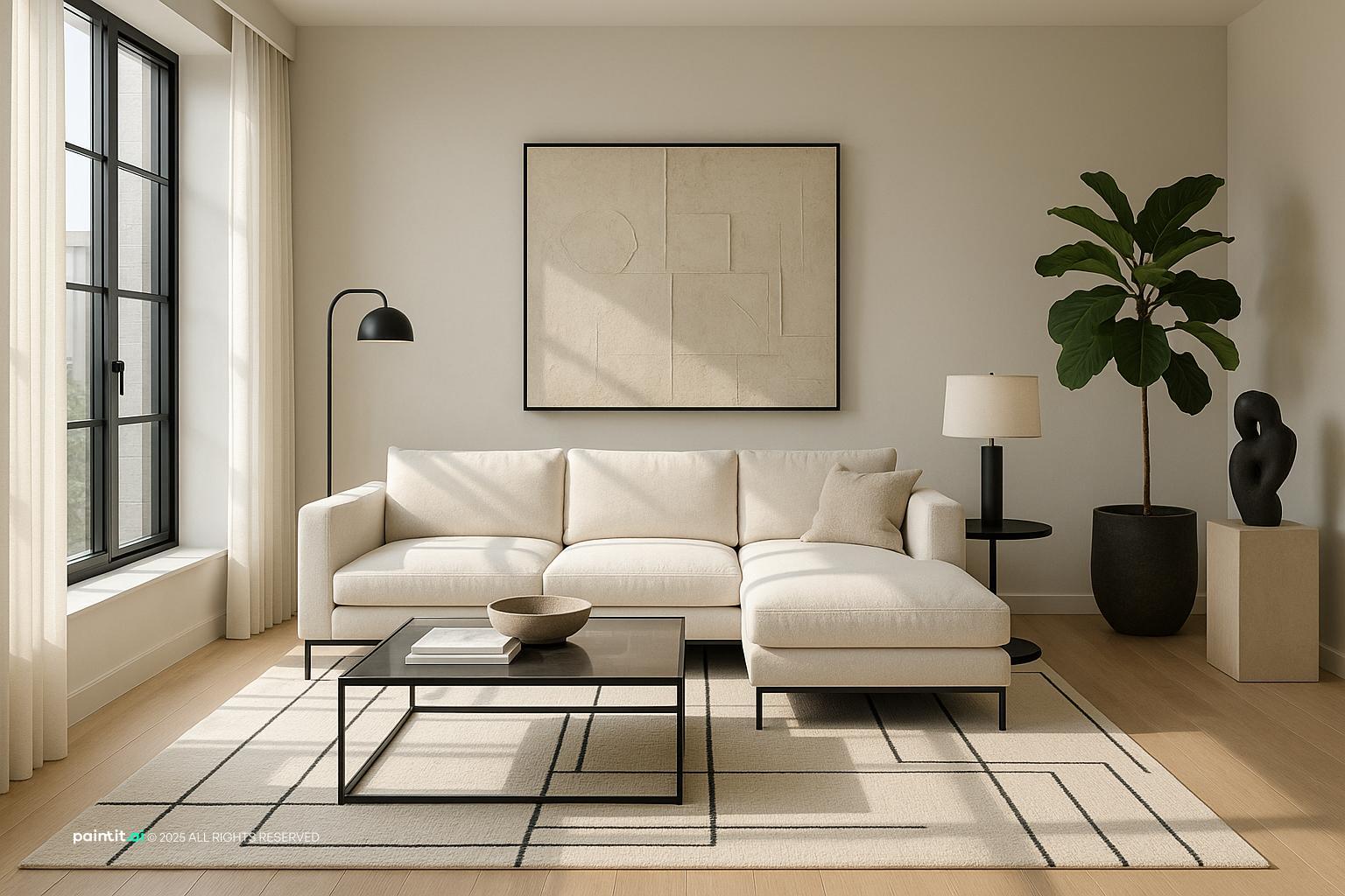 Stylish Contemporary Living Room Design inspired by Modern Black and Beige Living Room