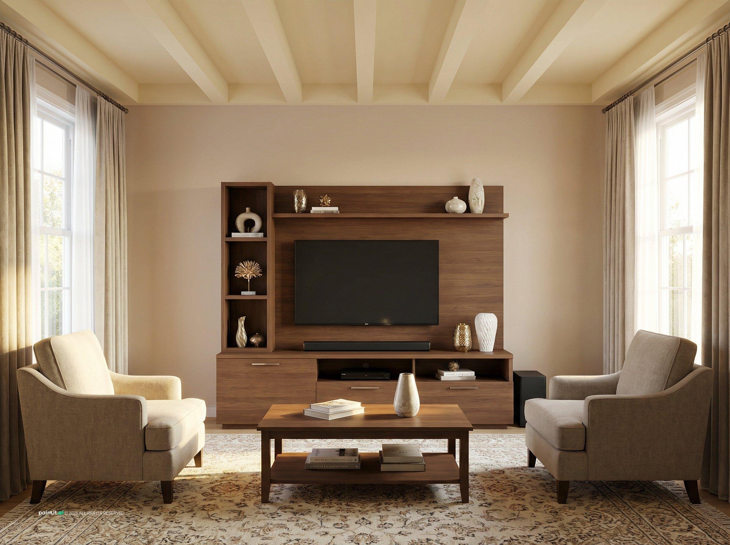 Brown and Beige Living Room Ideas: Elegant Design Concepts | Paintit.ai - 10