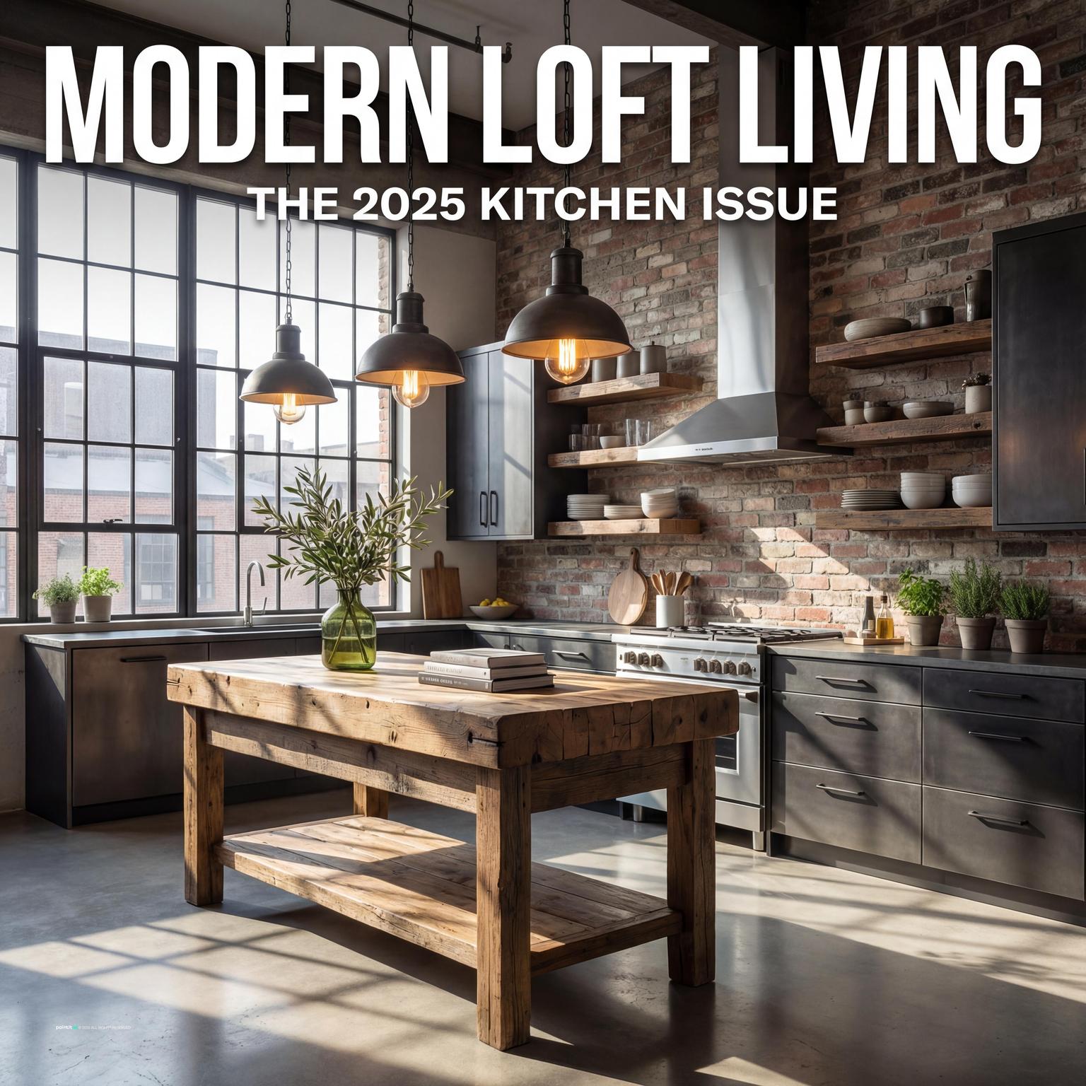 Stunning Industrial Loft Kitchen Design with Warehouse Windows for New York Loft Style Interior Design