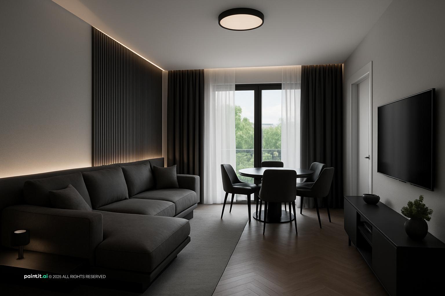 Cozy Dark Living Room: Interior Inspiration | Paintit.ai - 24