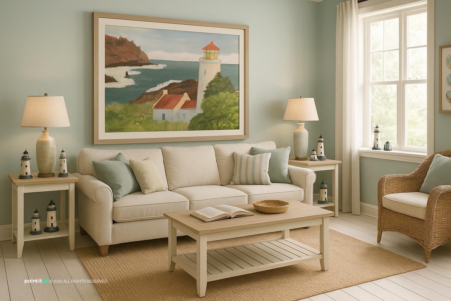 Cape Cod Living Room - Coastal Design | Paintit.ai - 7