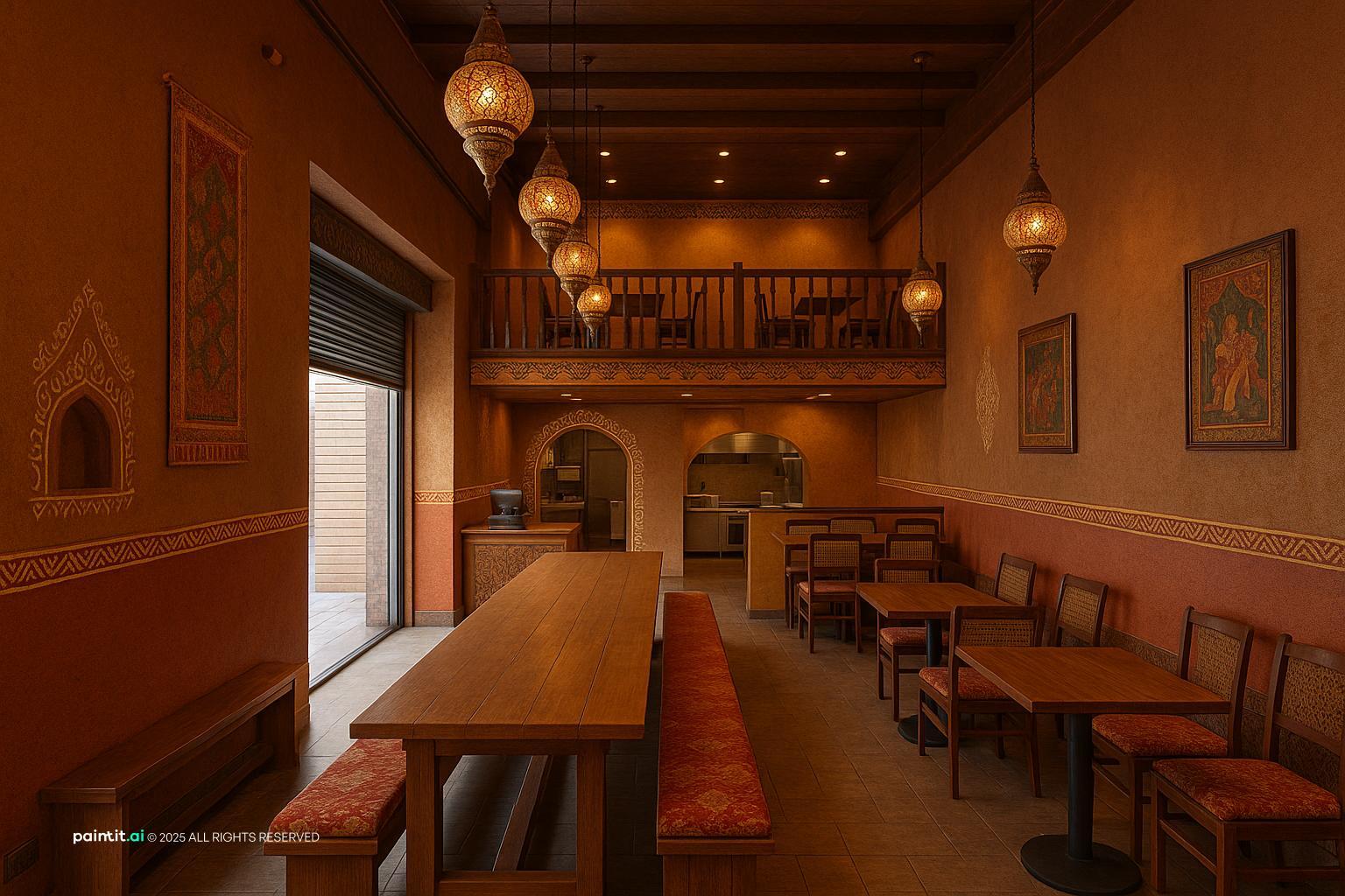 Small Indian restaurant interior design 6