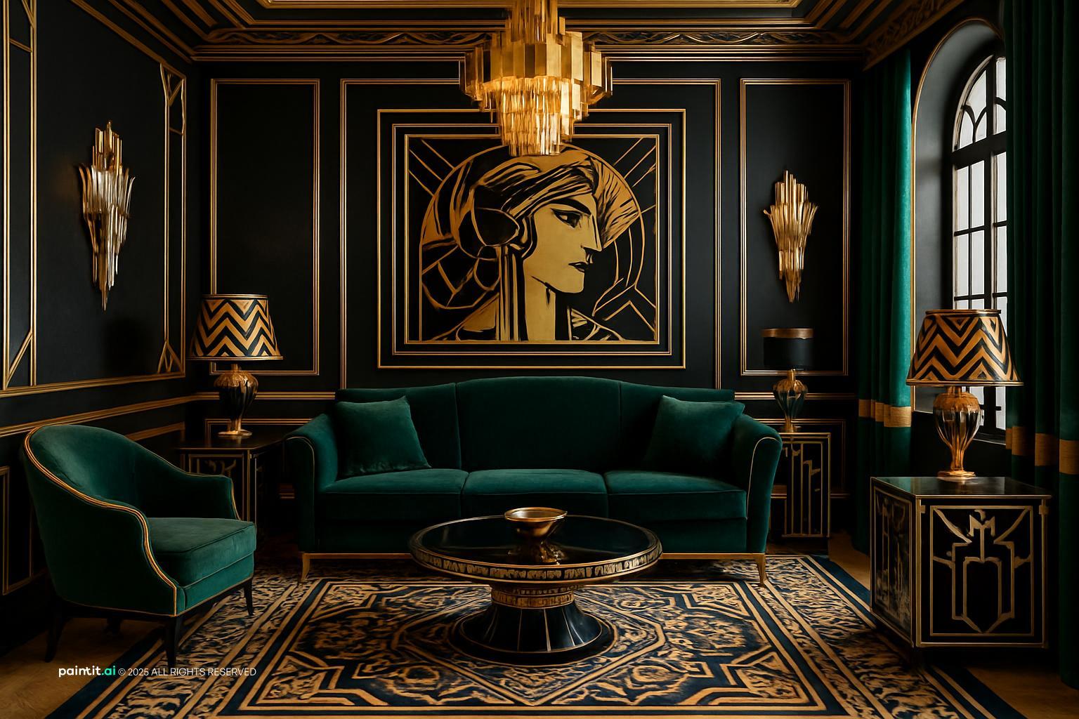 Victorian Dark Green Living Room: Elegant Decor Ideas | Paintit.ai - 5