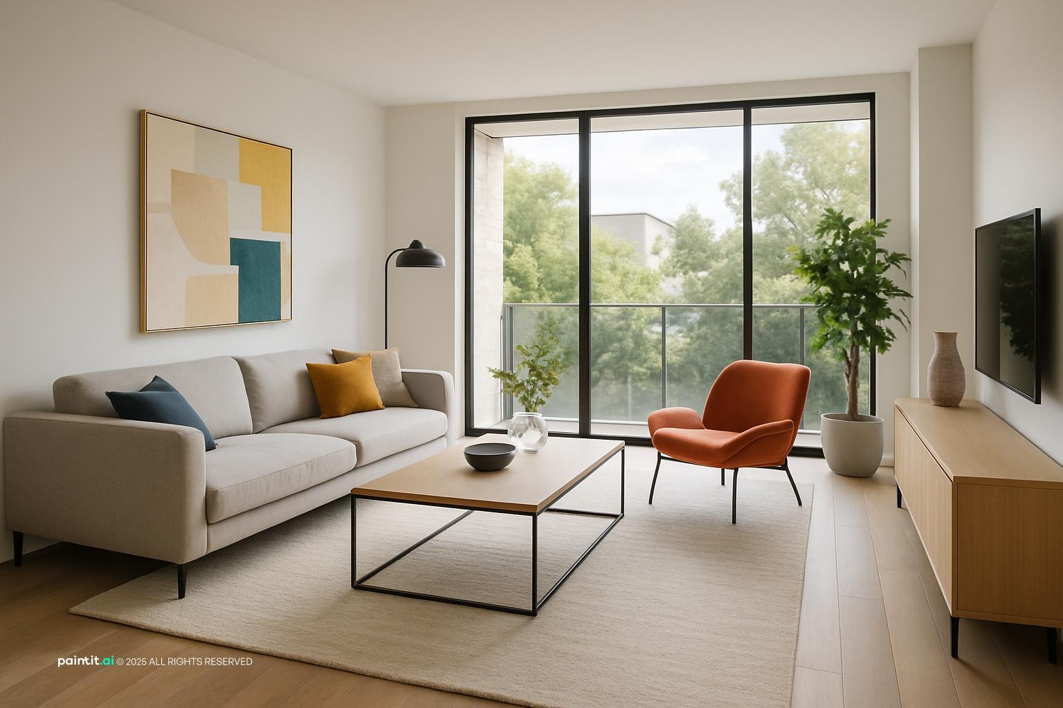 Zen Minimalist Living Room - Serene Interior Ideas | Paintit.ai - 4