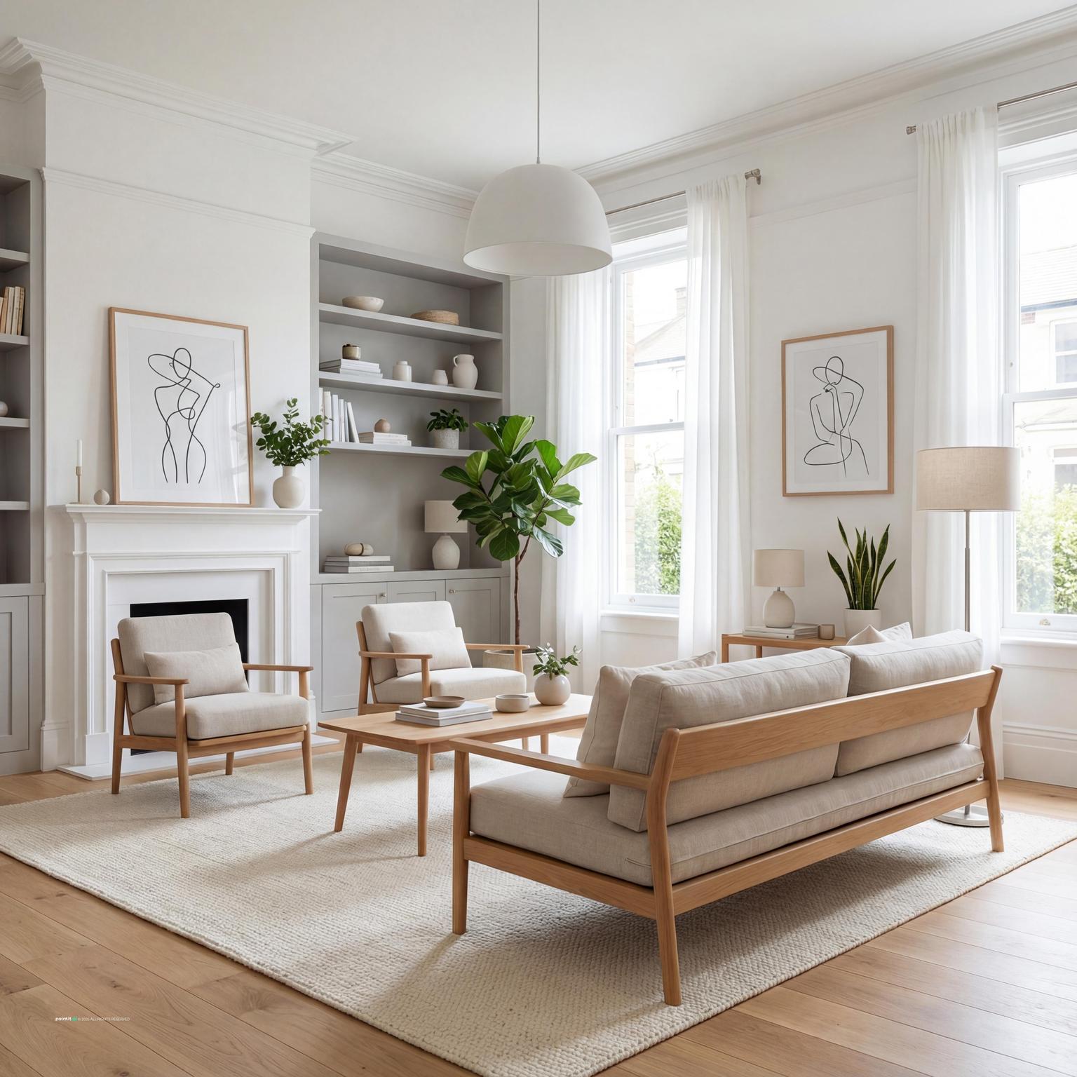 Scandinavian light yellow living room redesign ideas, focusing on bright, airy spaces with cozy, functional elements.