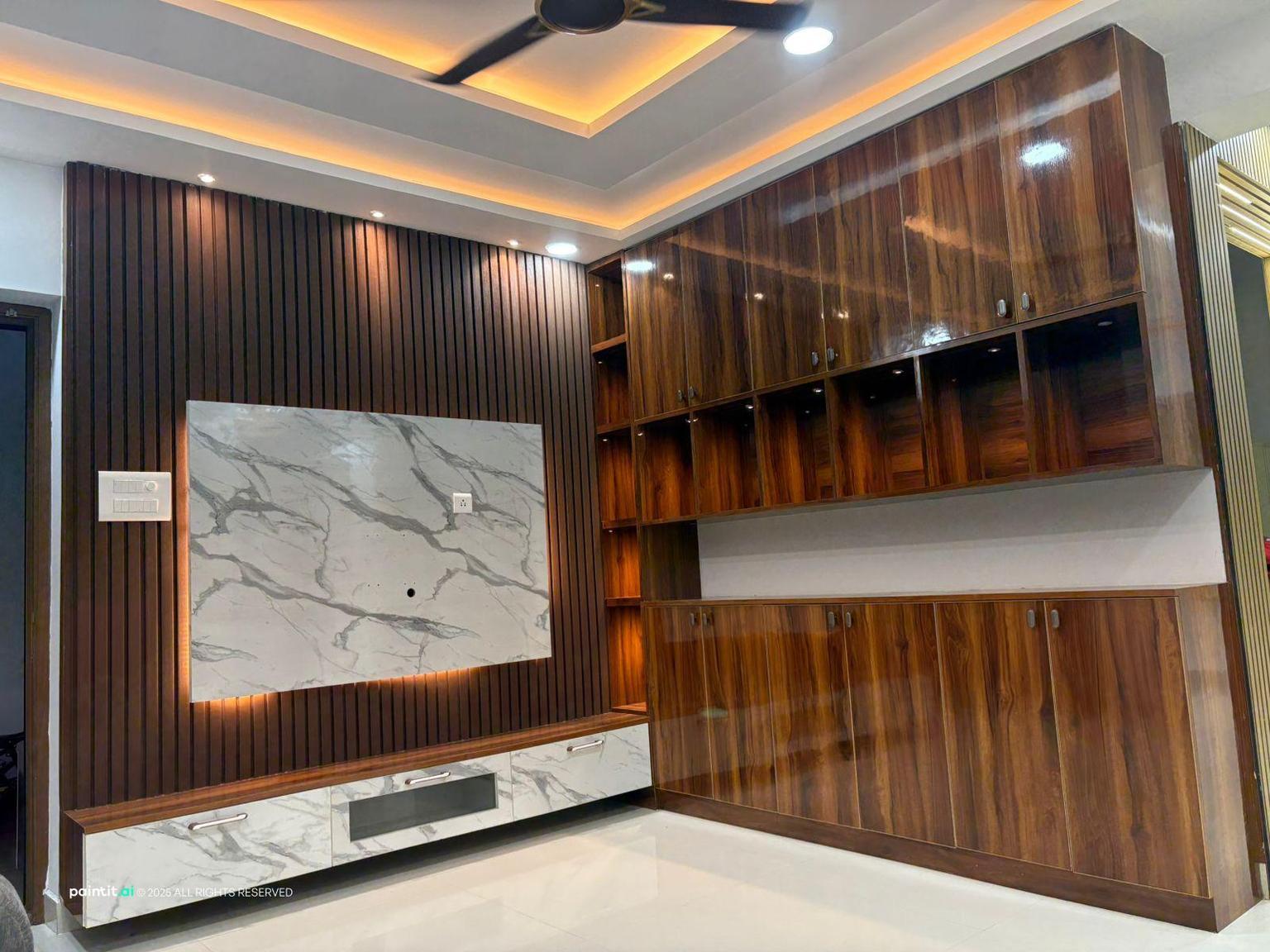 White Marble Living Room - Elegant Design Concepts | Paintit.ai - 21