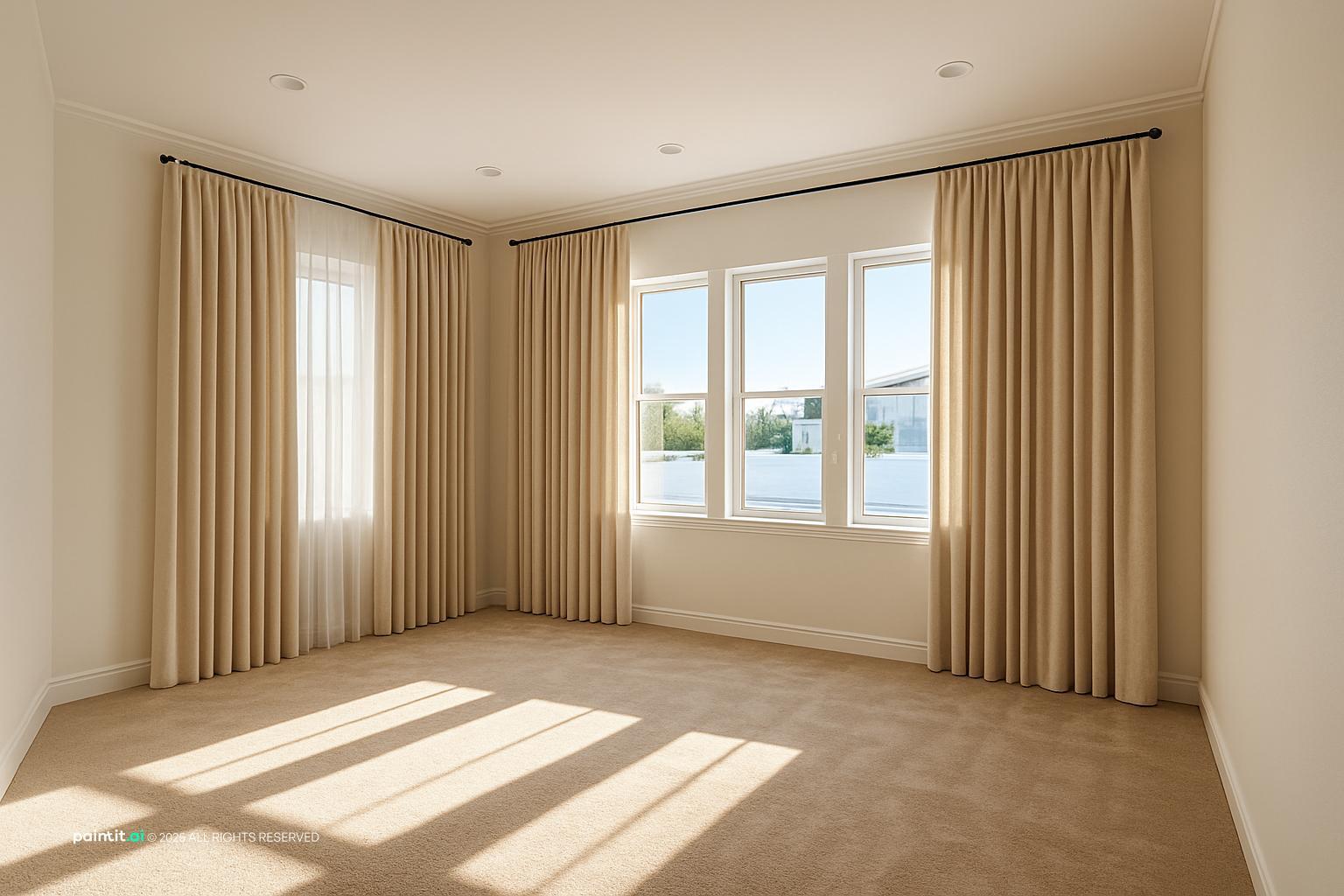 Zebra Shades Living Room - Modern Window Treatments | Paintit.ai - 14