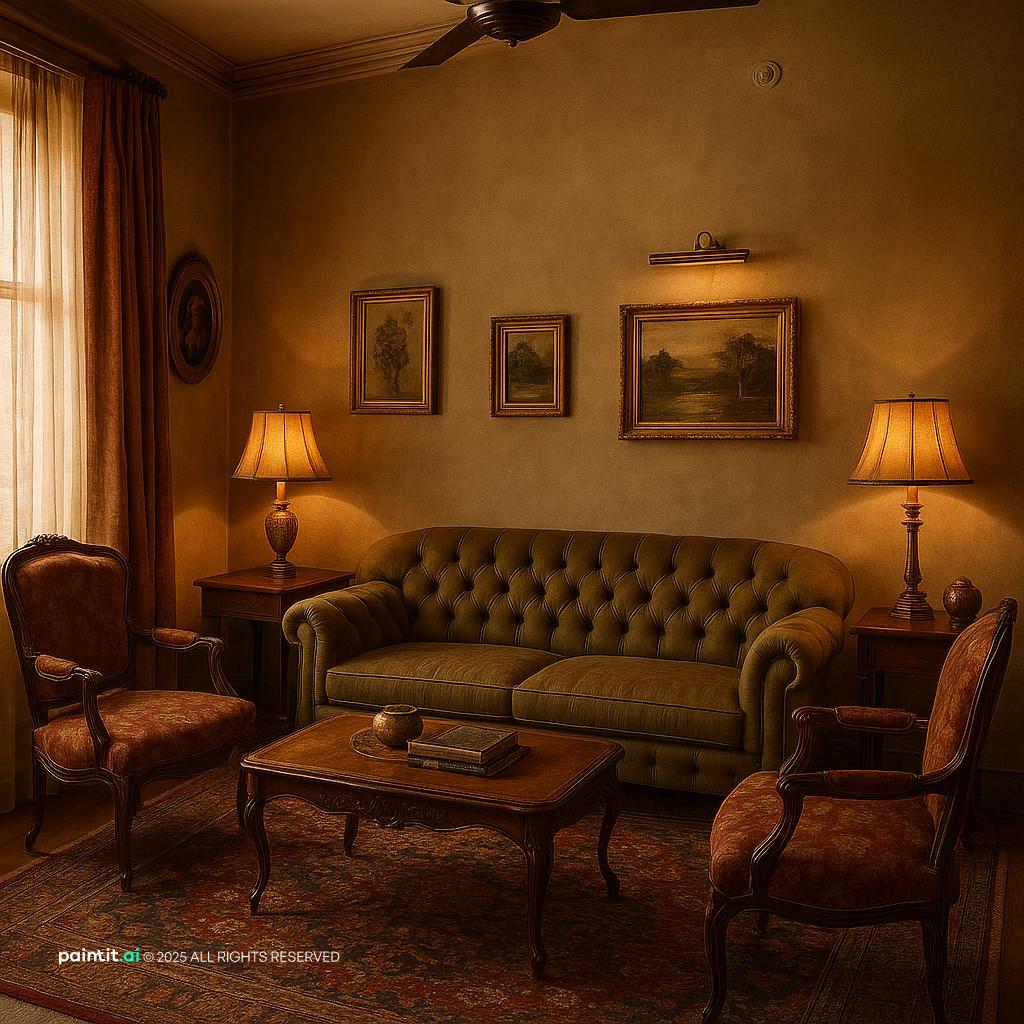 Middle Class 1940s Living Room - Vintage Home Inspiration | Paintit.ai - 36
