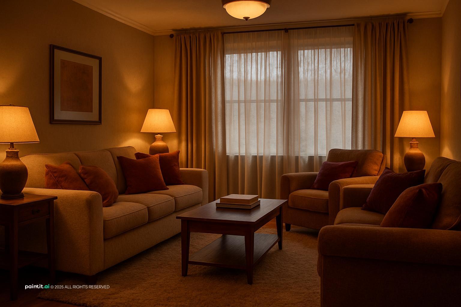 Wine Red Living Room: Elegant Decor Ideas | Paintit.ai - 9