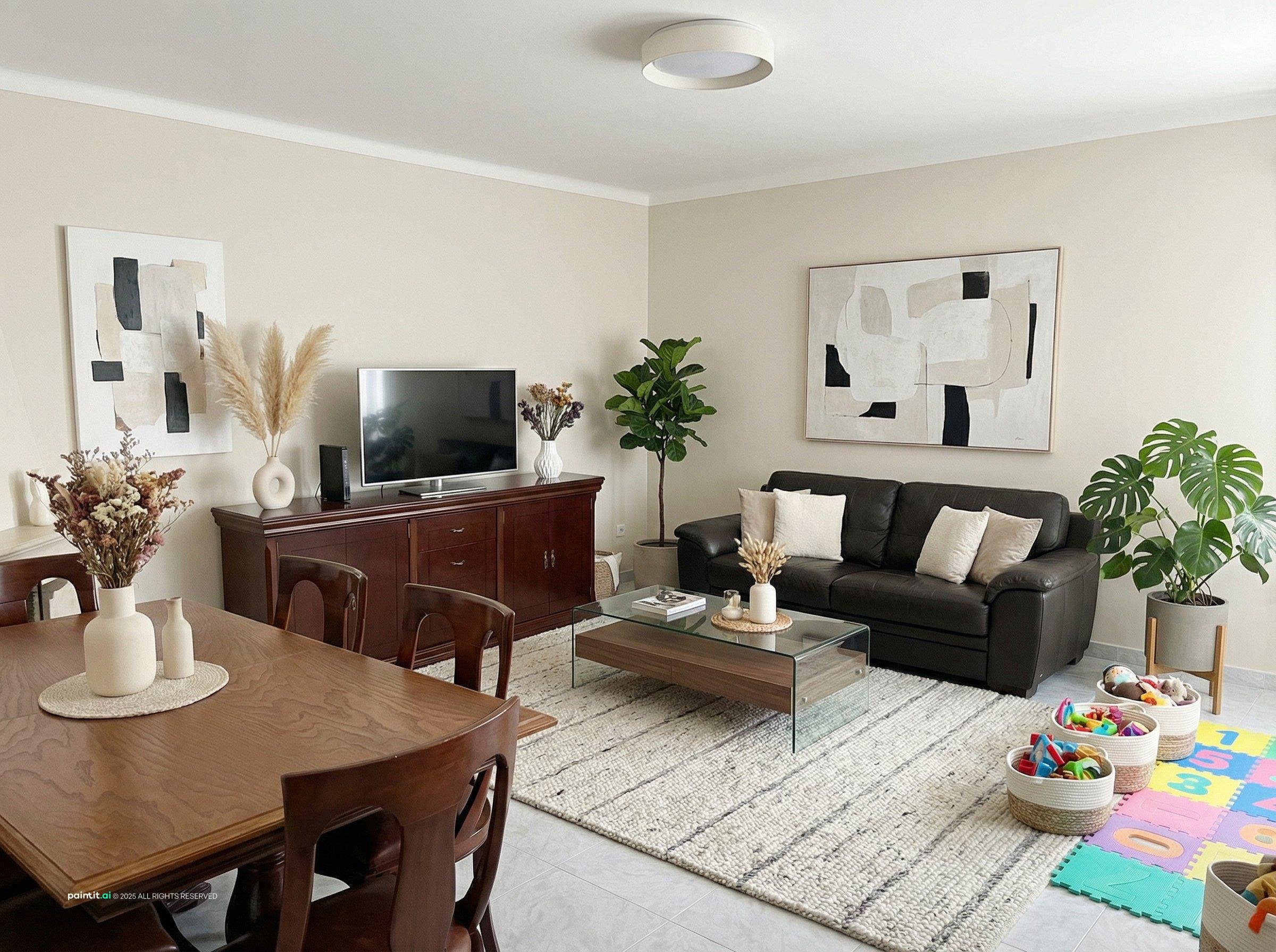 White Oak Floors Living Room - Interior Design Ideas | Paintit.ai - 28