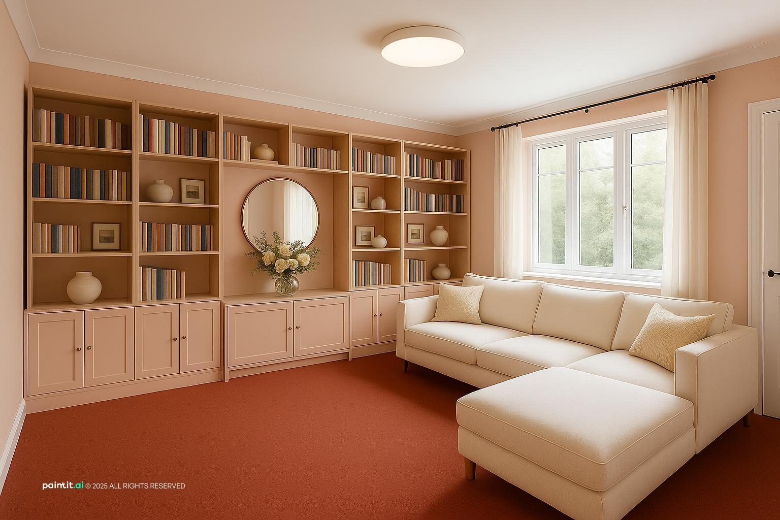 Zebra Shades Living Room - Modern Window Treatments | Paintit.ai - 9