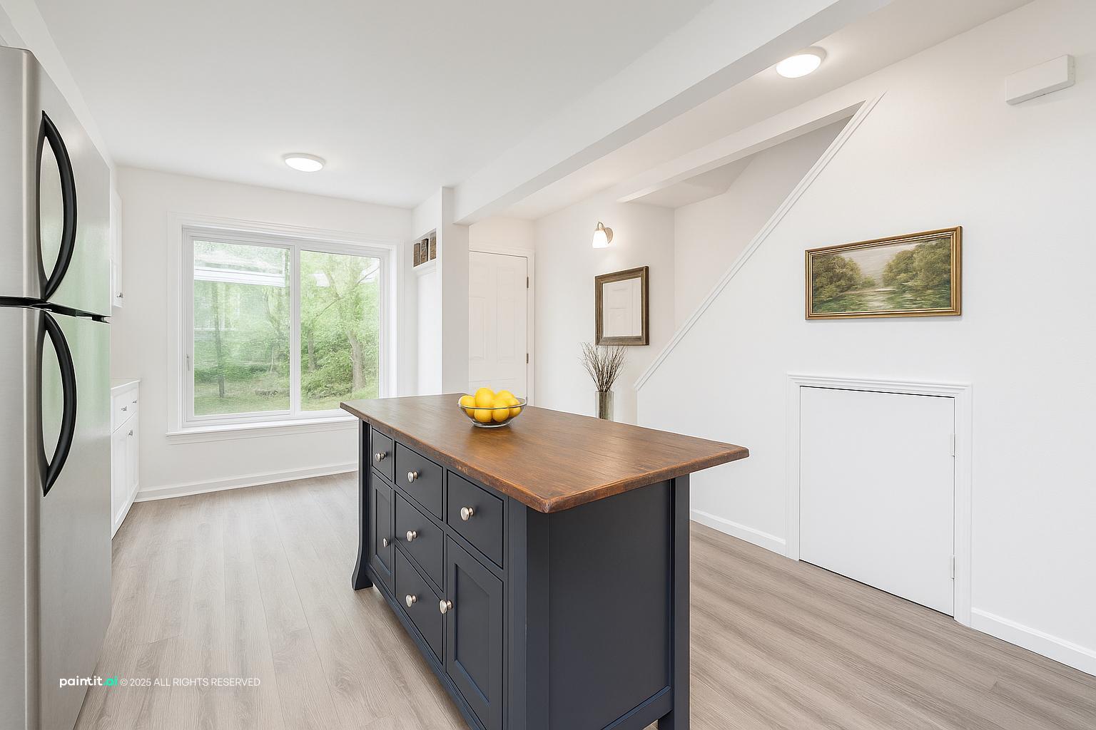 White Kitchen and Living Room: Elegant Interiors | Paintit.ai - 8