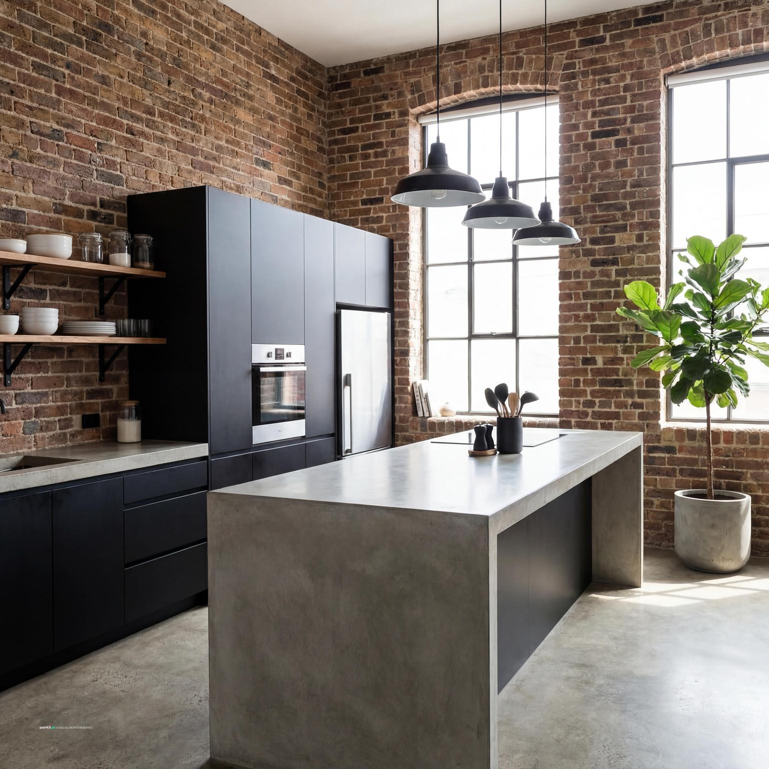 Stunning Minimalist Industrial Loft Kitchen Design for New York Loft Style Interior Design