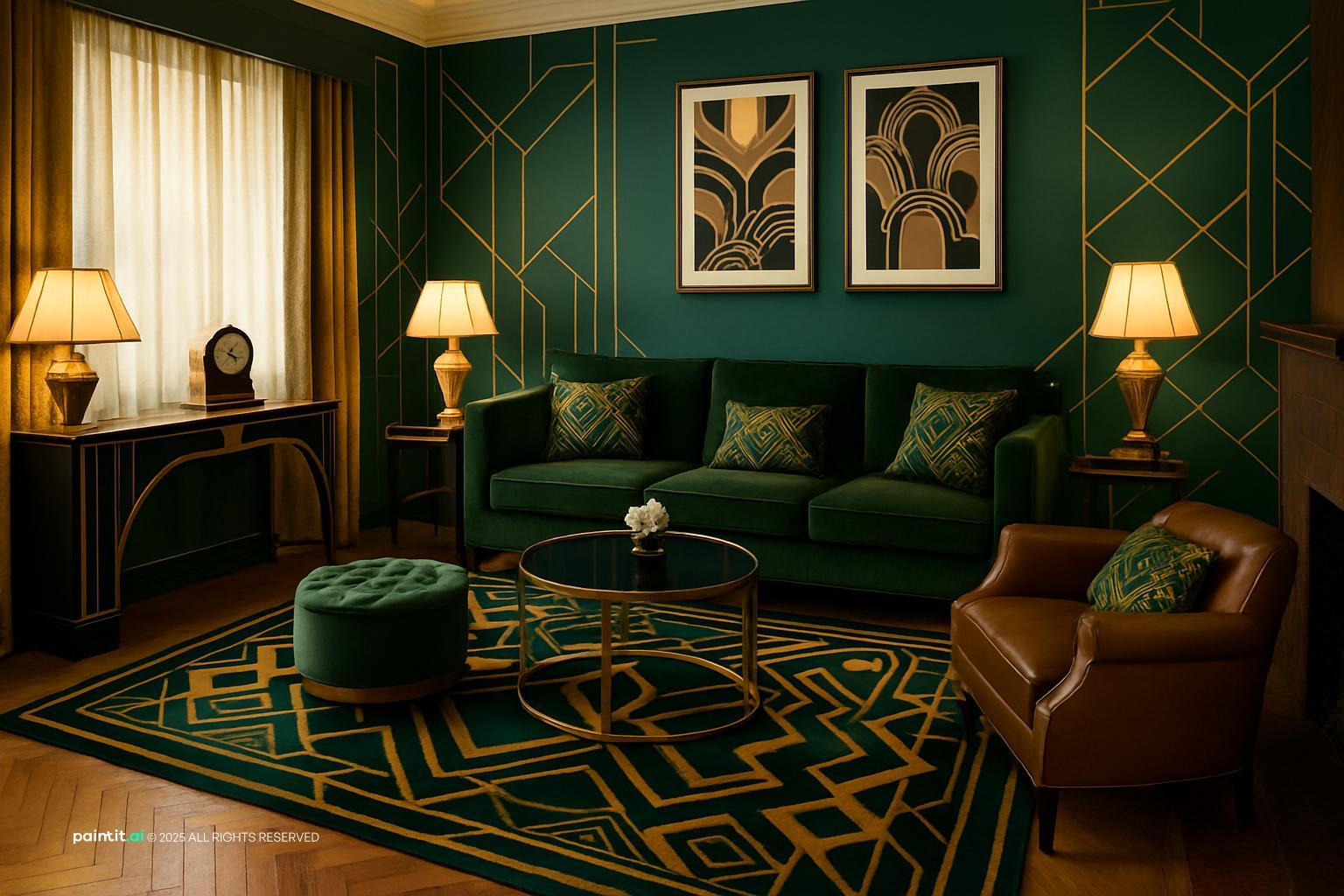 Victorian Dark Green Living Room: Elegant Decor Ideas | Paintit.ai - 33