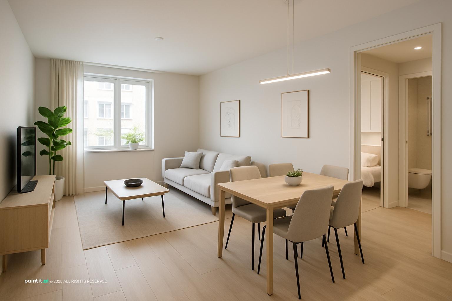 Modern Open-Concept Apartment Design inspired by Living Room Dining Room Combo