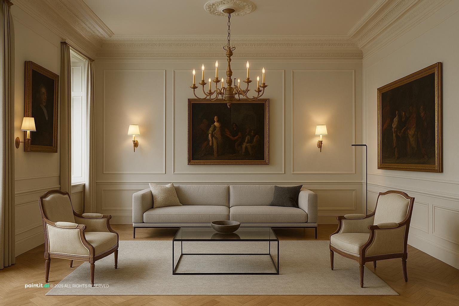 Luxury Classic Living Room Design with clean lines and a calm living room atmosphere.