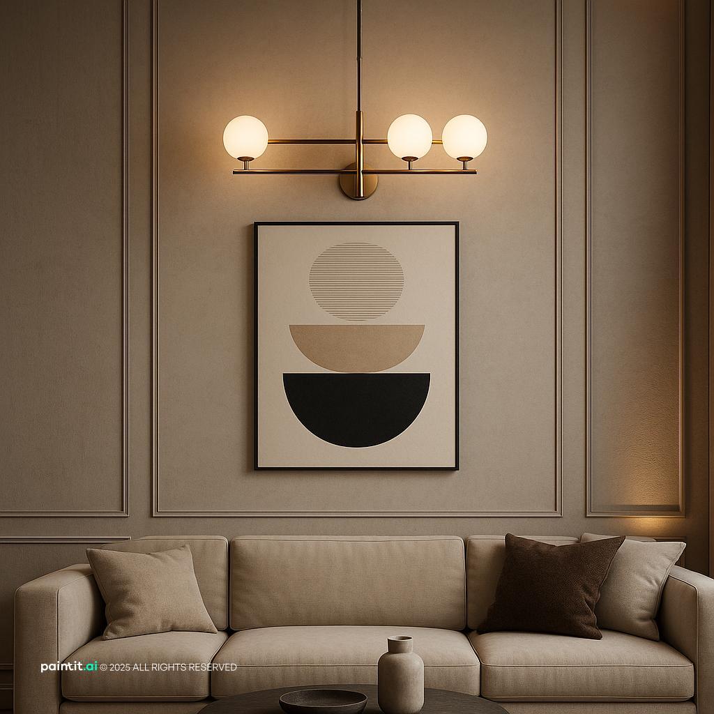 Stylish Contemporary Living Room Design showing wall paneling detail, layered neutrals for Living Room Wall Paneling Ideas.