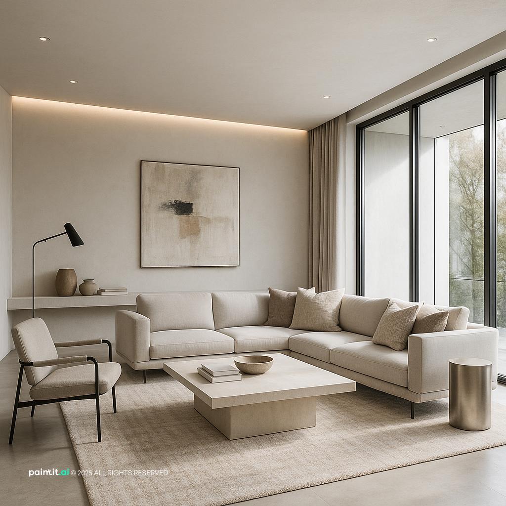 Stunning Contemporary Living Room Design with Soft Contrast for Kelly Hoppen Interior Design Style