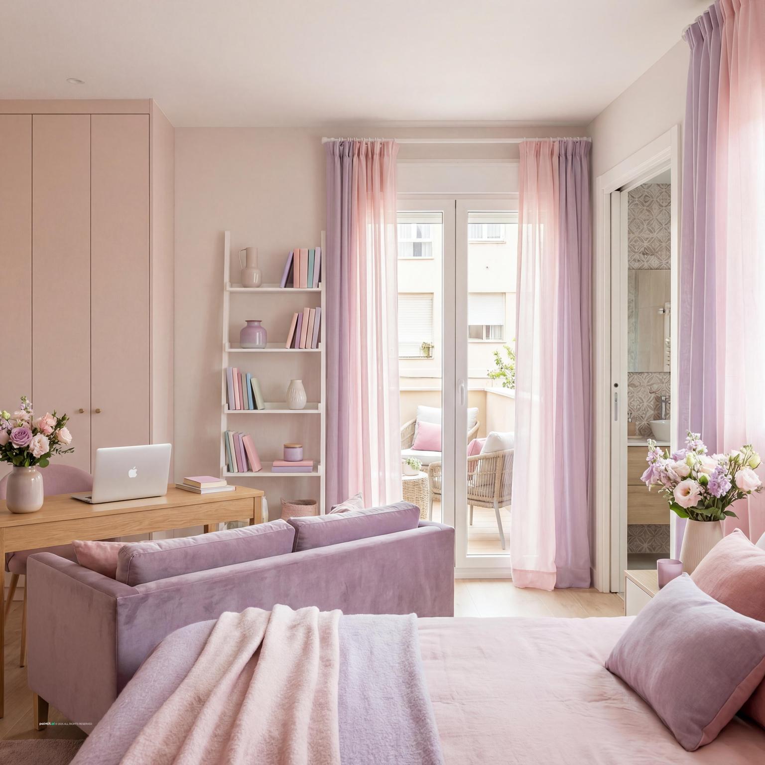 Light Pink Living Room - Design Inspiration | Paintit.ai - 5