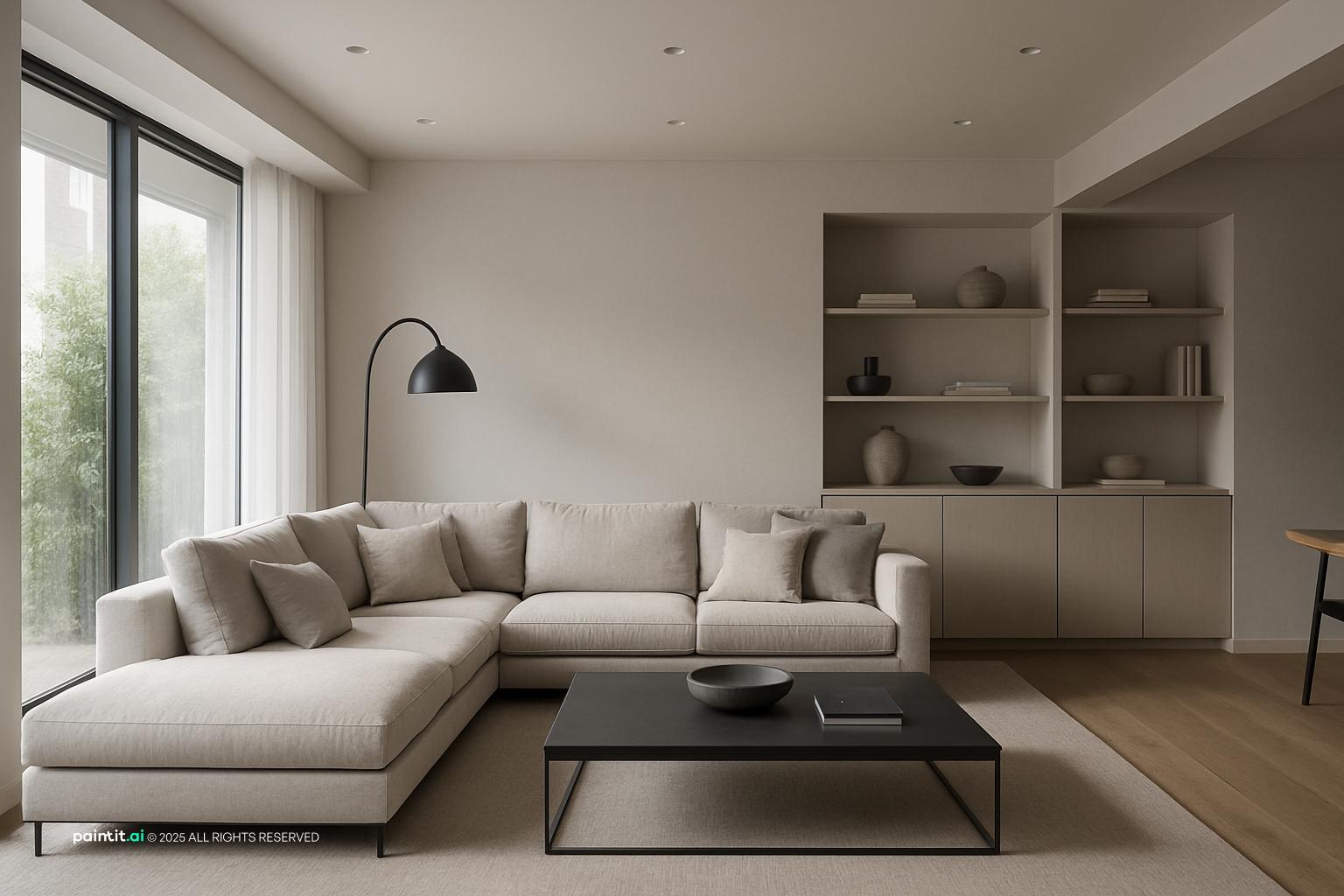 White Gray Brown Living Room - Design Ideas | Paintit.ai - 34