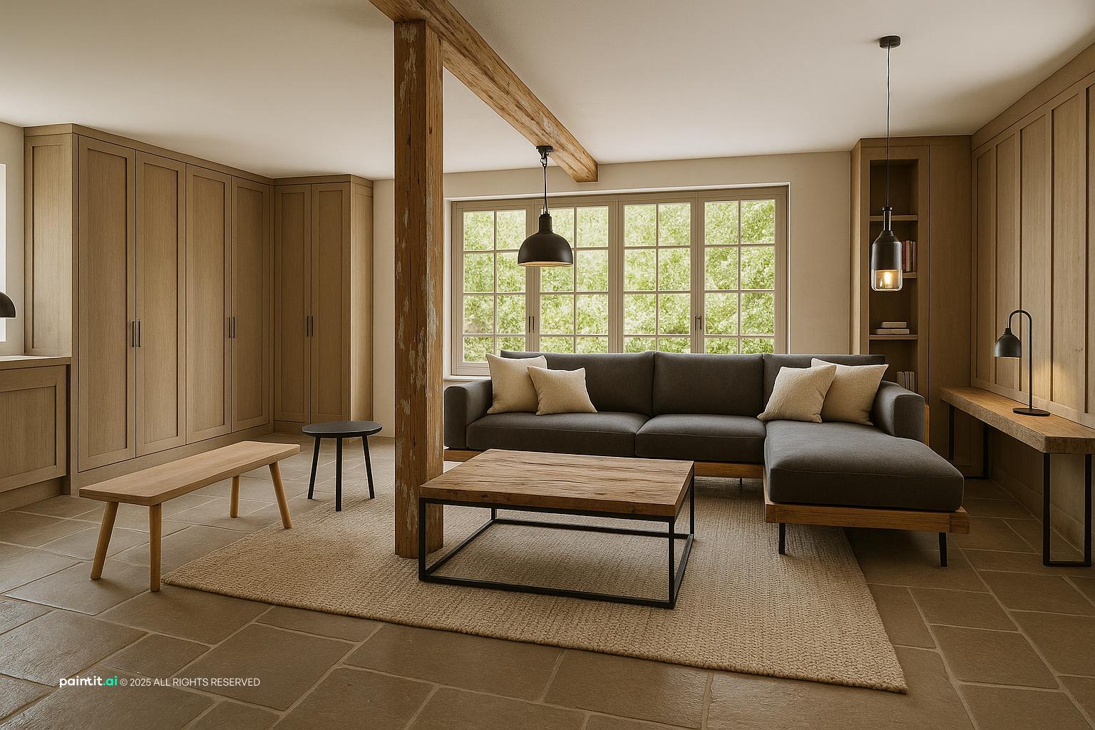 White Oak Floors Living Room - Interior Design Ideas | Paintit.ai - 27