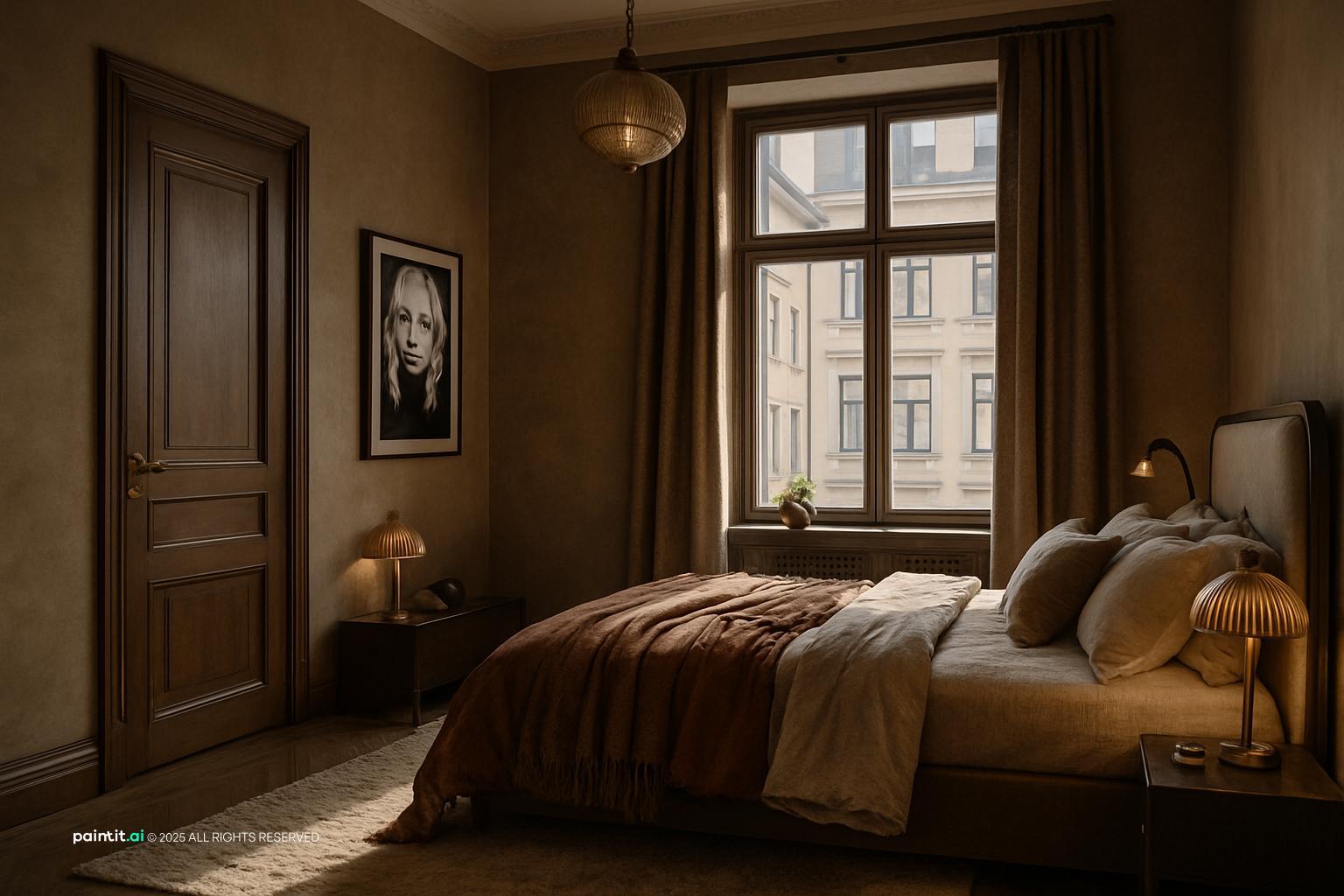 1930s Art Deco Bedroom with Layered Textiles for 1930s Interior Design Style