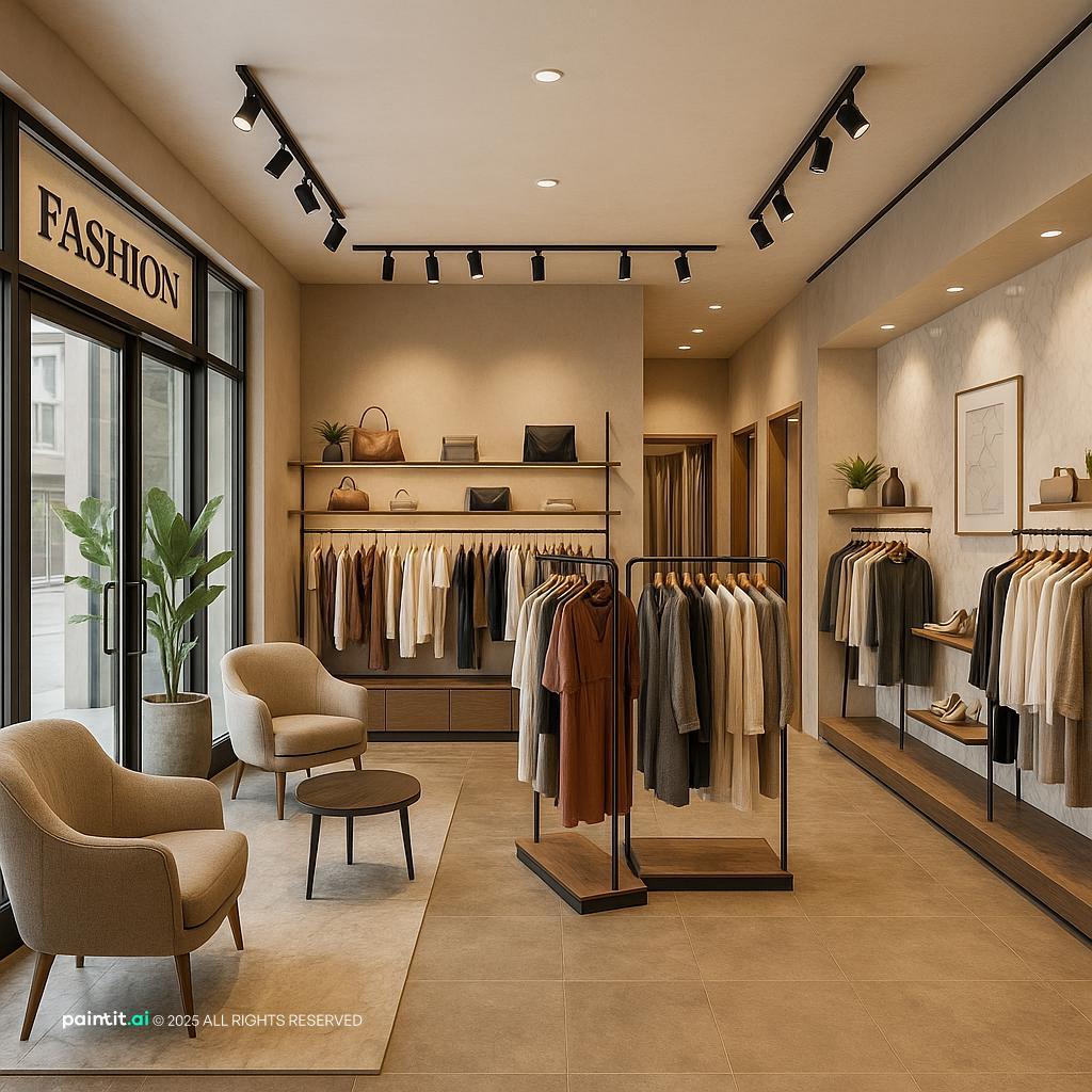 Fashion boutique retail display with flexible layout
