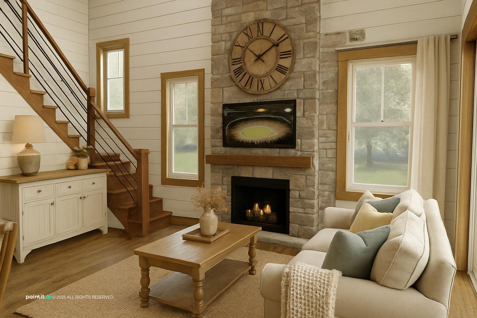 Rustic Farmhouse Farmhouse Living Room Ideas: Decor Concepts | Paintit.ai - 5