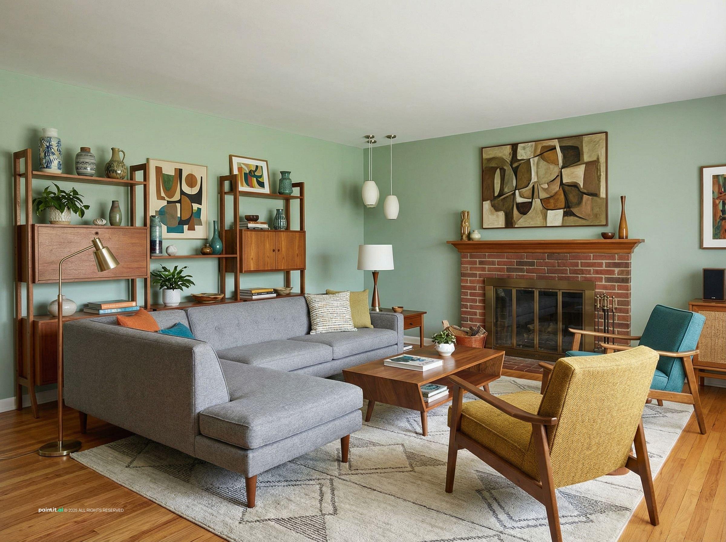 1960s Living Room: Mid-Century Modern Decor | Paintit.ai - 3