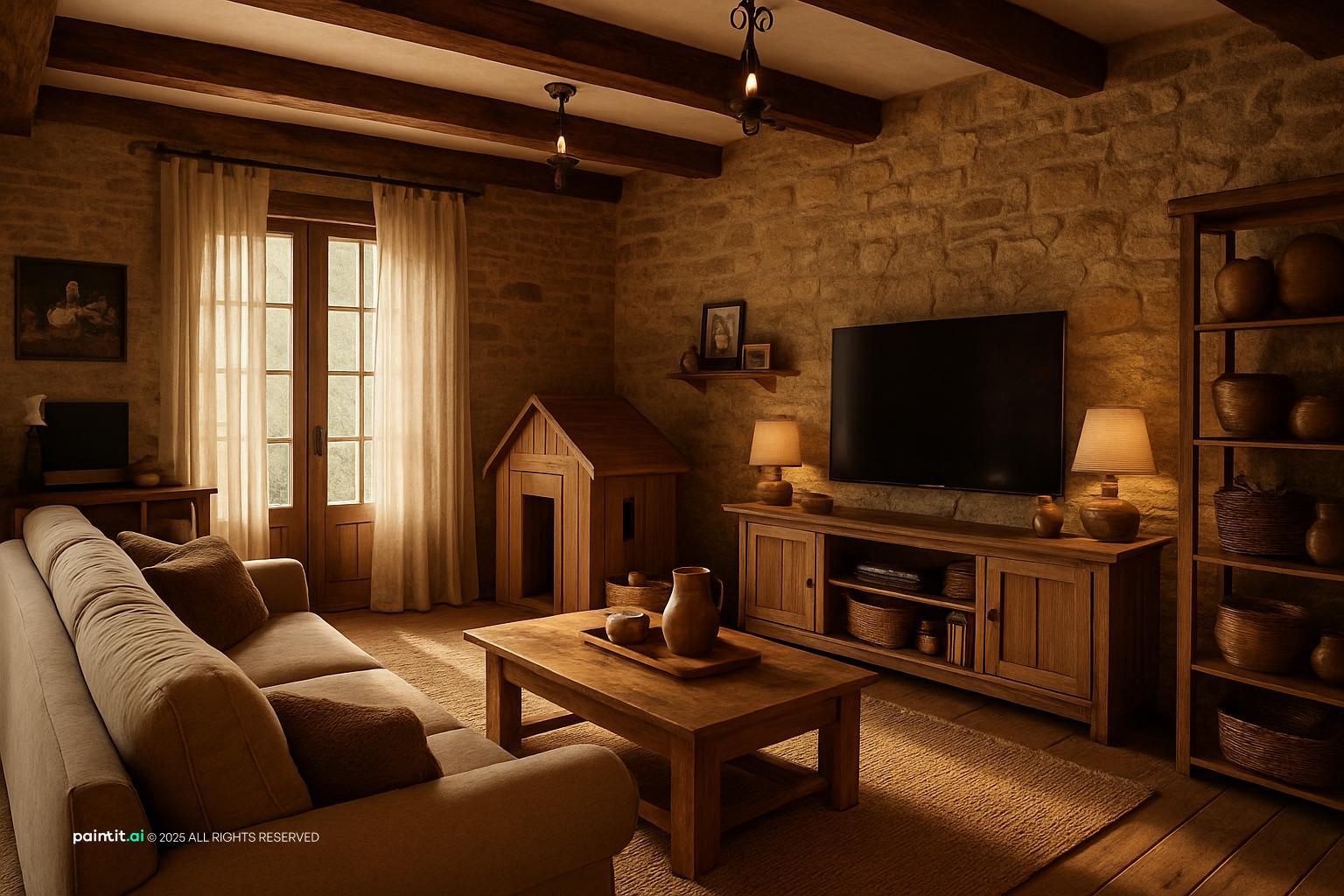 Cottage Living Room: Charming Decor Concepts | Paintit.ai - 2