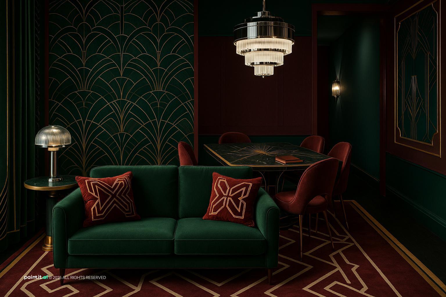 Wine Red Living Room: Elegant Decor Ideas | Paintit.ai - 12