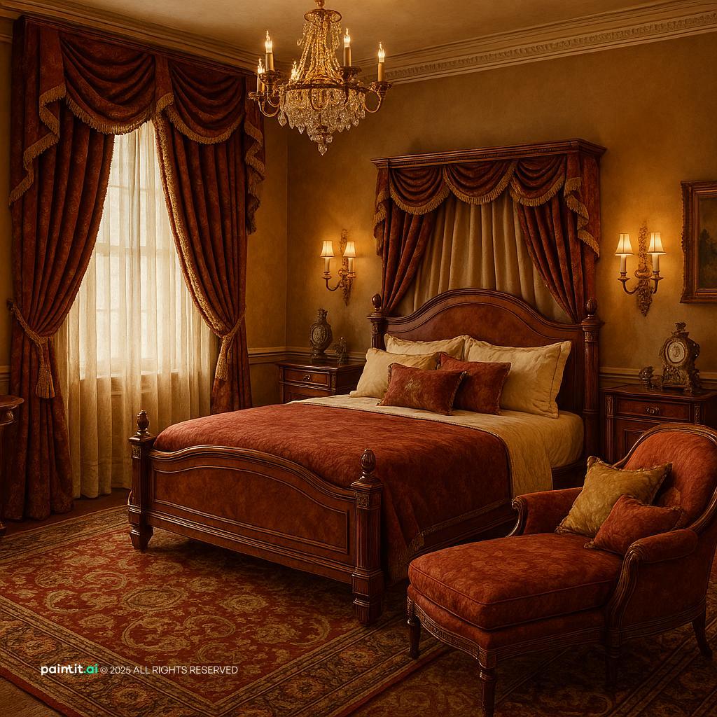 Cozy Empire-Style Bedroom for Royal Style Interior Design