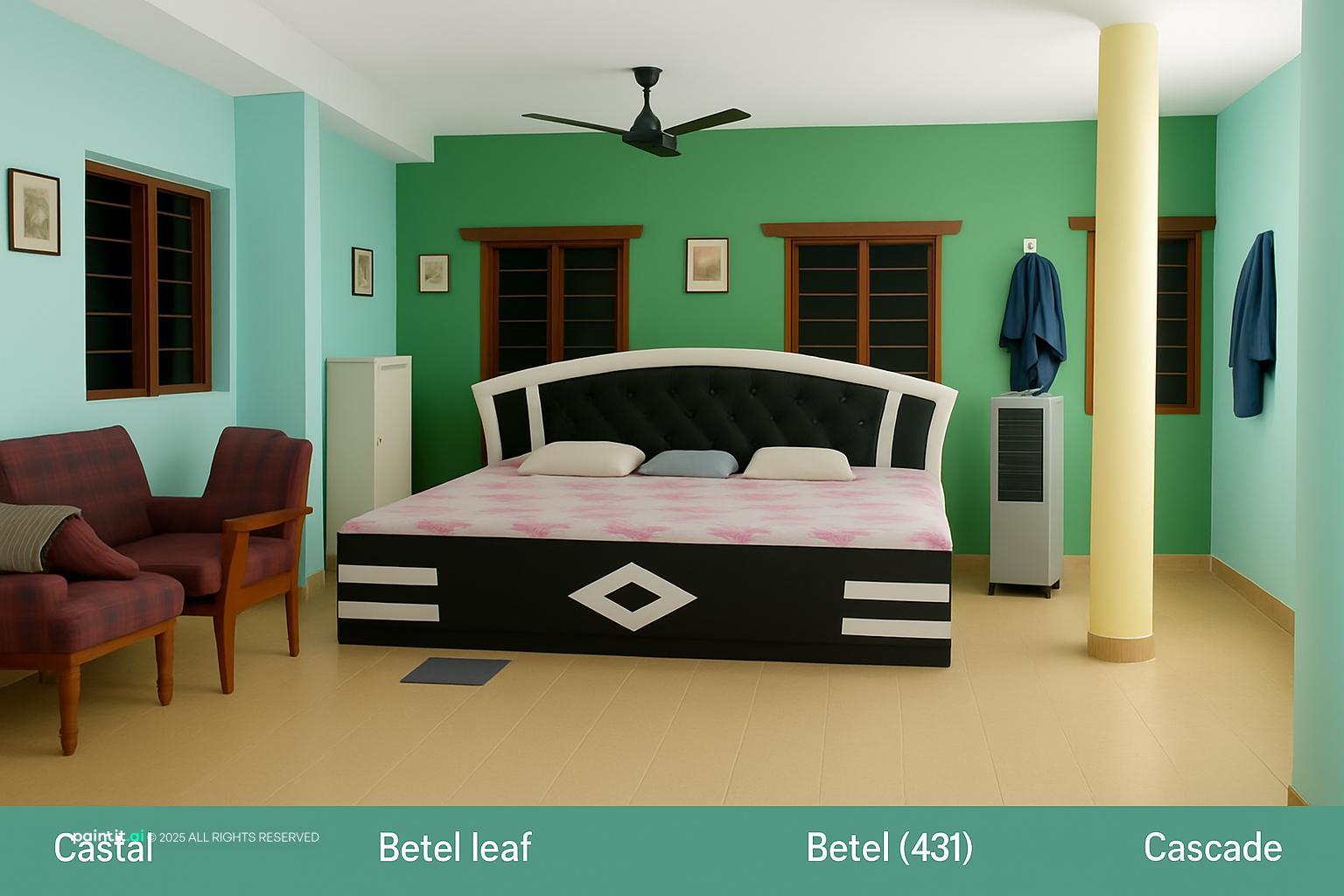 White Living Room with Green Accents - Design Inspiration | Paintit.ai - 14