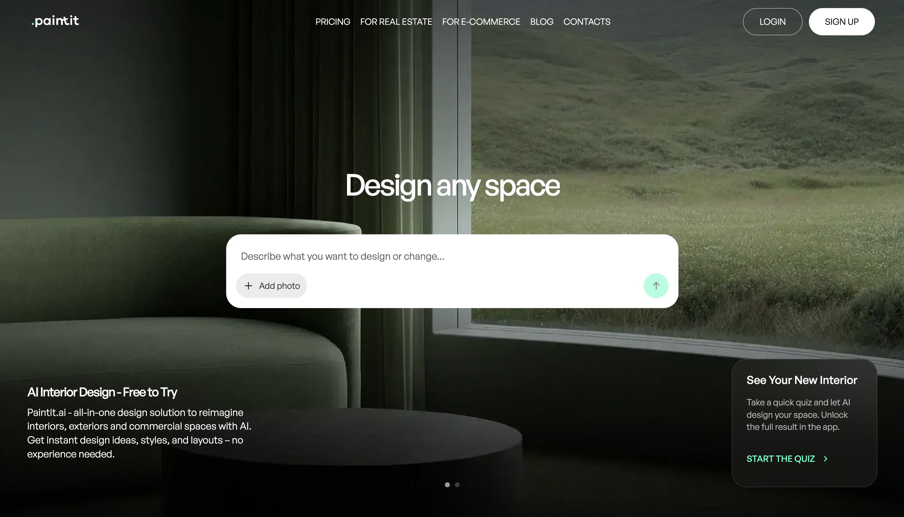 Laptop showing a before-and-after room transformation in Paintit.ai