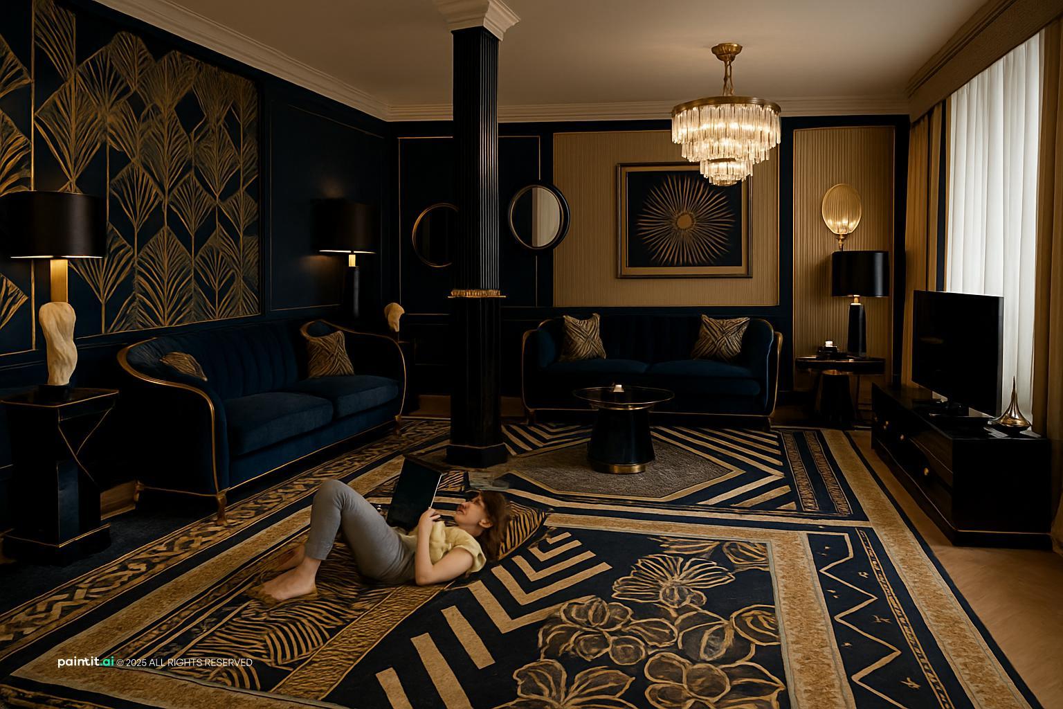 White Living Room With Black Trim - Elegant Interiors | Paintit.ai - 39