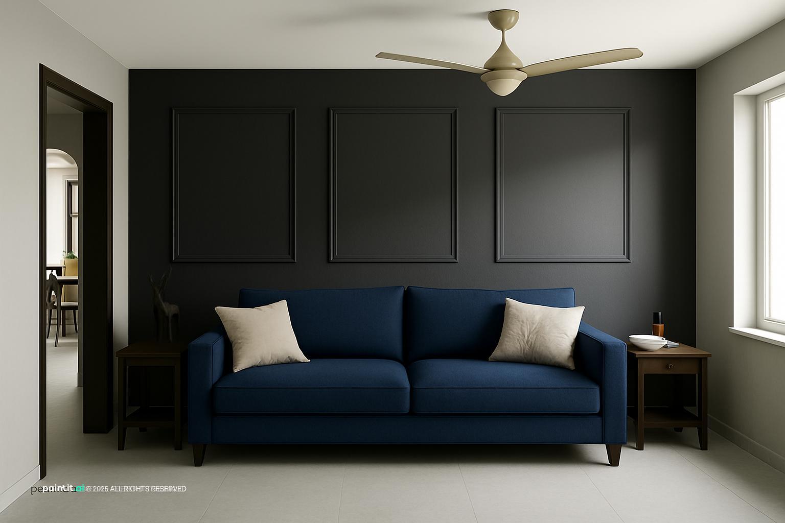 Grey White and Blue Living Room - Design Concepts | Paintit.ai - 26