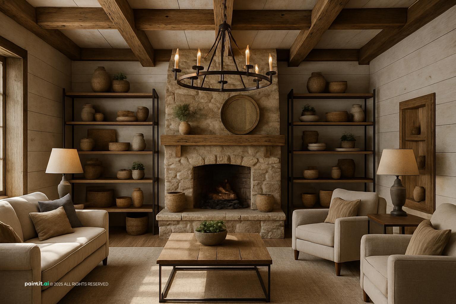 Farmhouse Living Room Ideas - Design & Decor Inspiration | Paintit.ai - 21