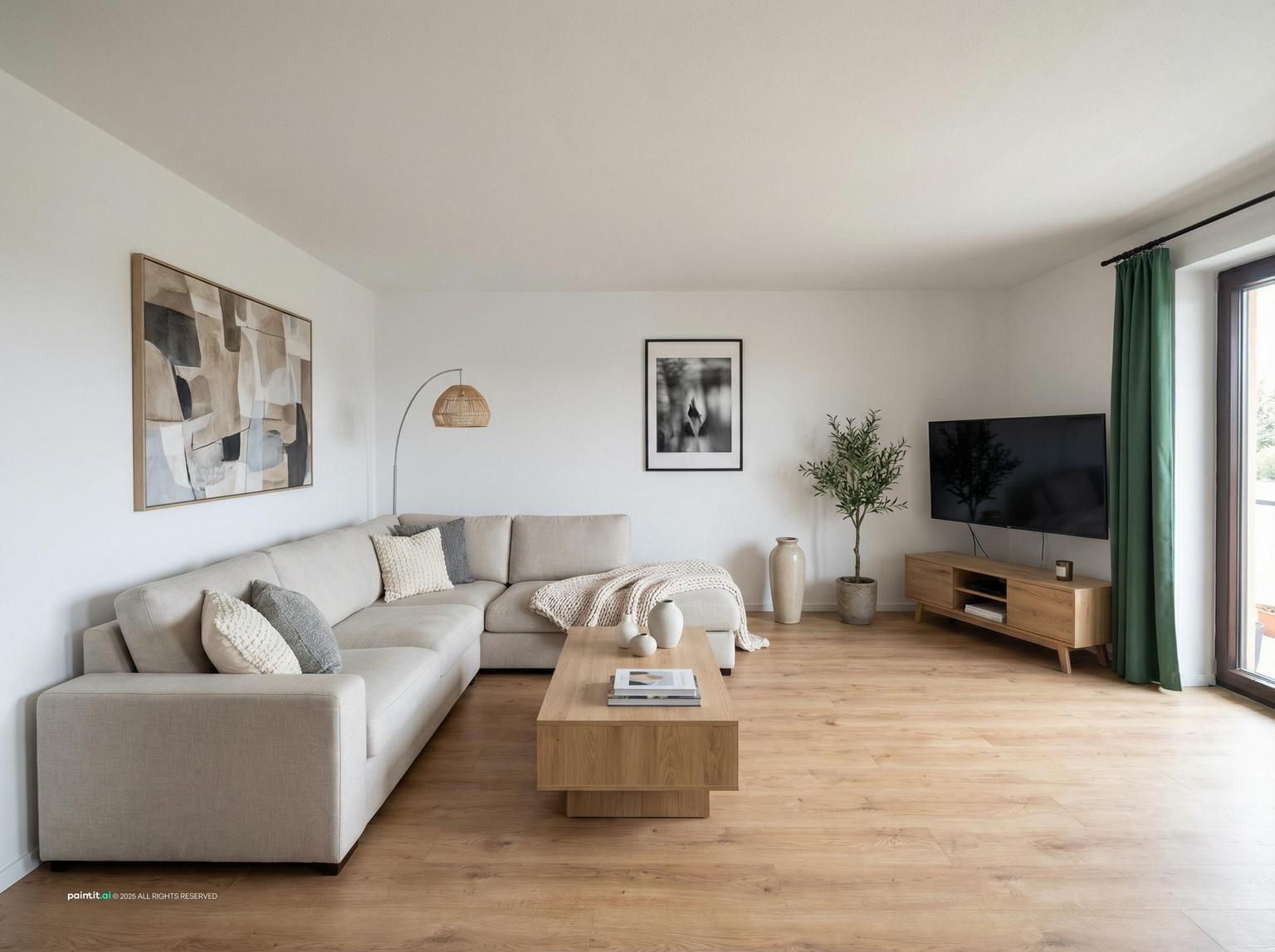 White Living Room With Black Trim - Elegant Interiors | Paintit.ai - 21